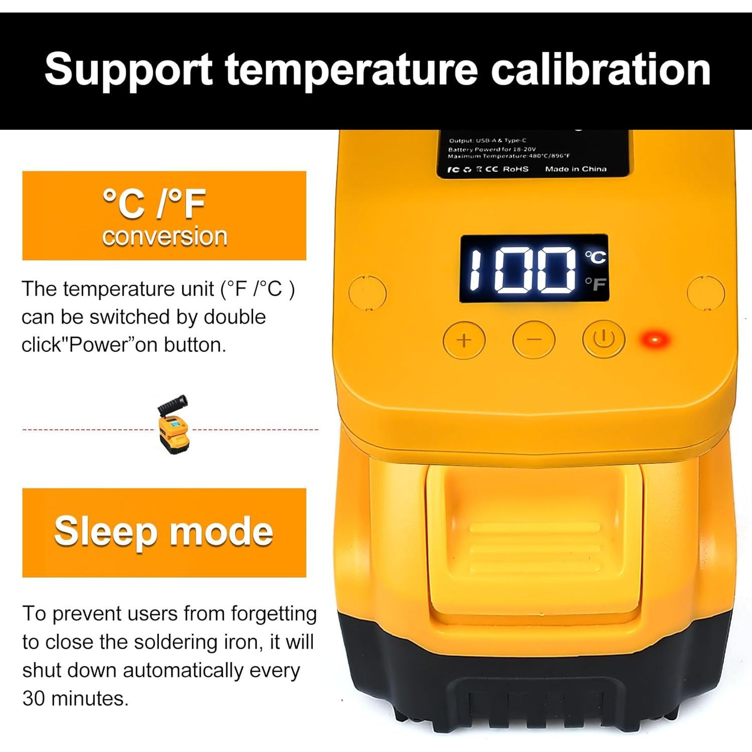 Estación de Soldadura Inalámbrica Dewalt 20V LCD USB
