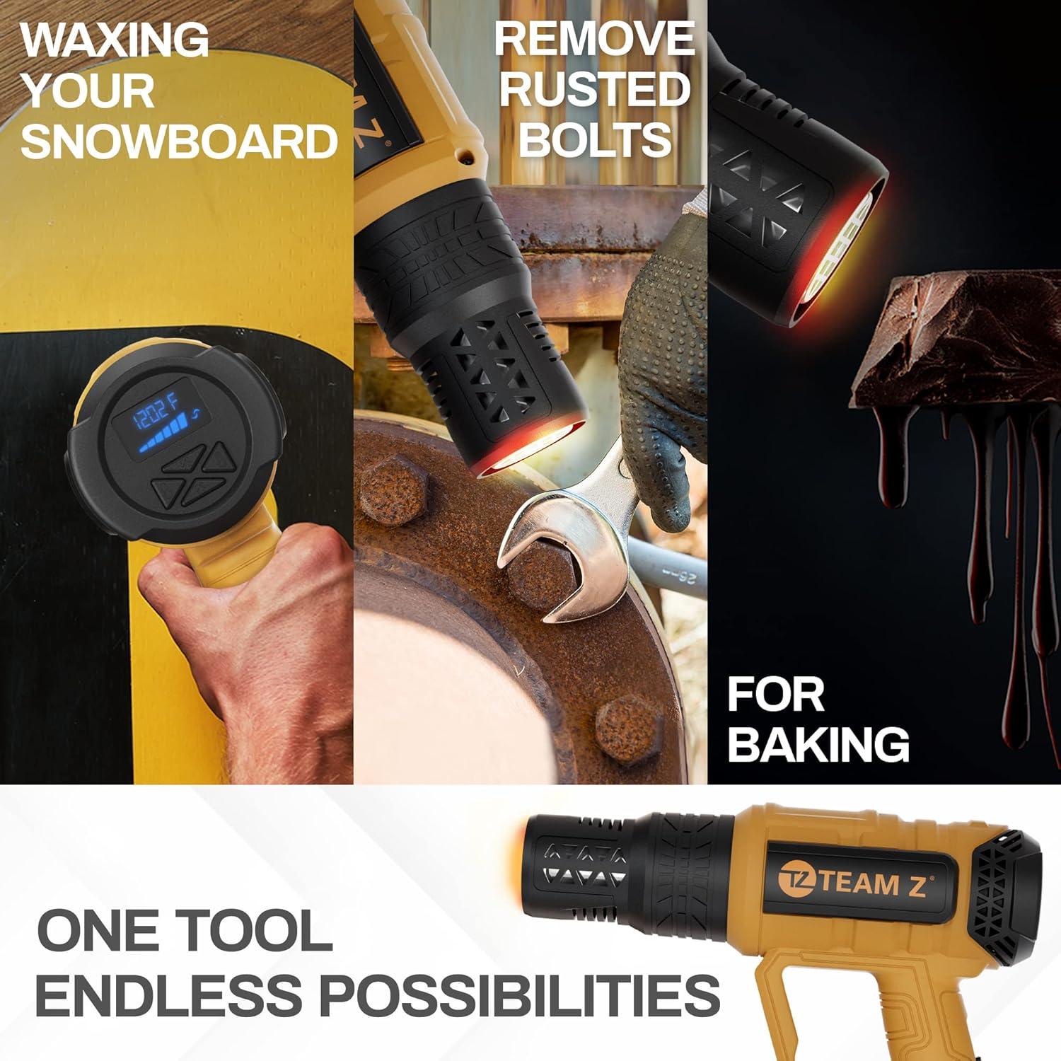 Kit Pistola de Calor Team Z 611A con Estuche y 6 Boquillas