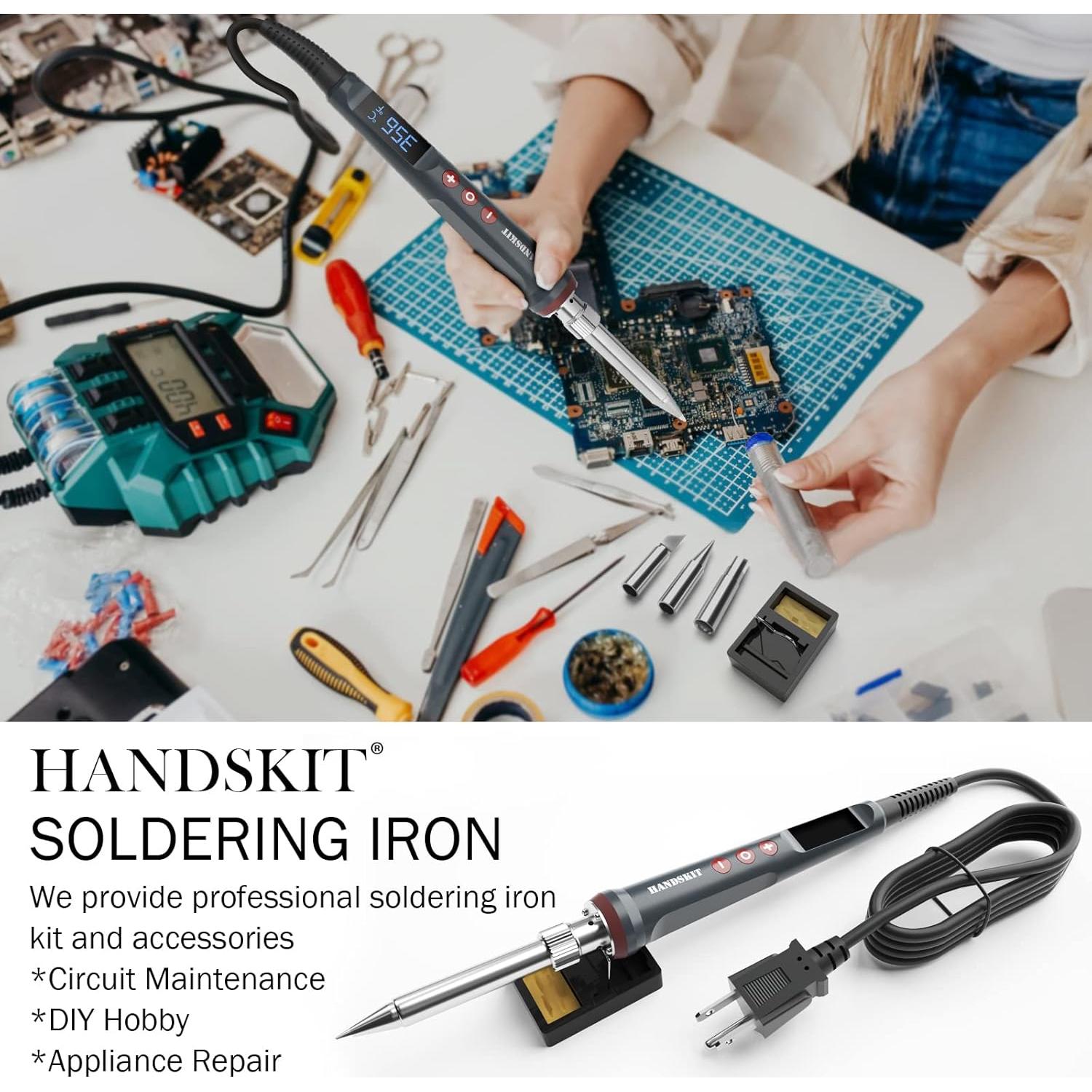 Hierro de Soldadura Digital HANDSKIT 200W Temperatura Ajustable