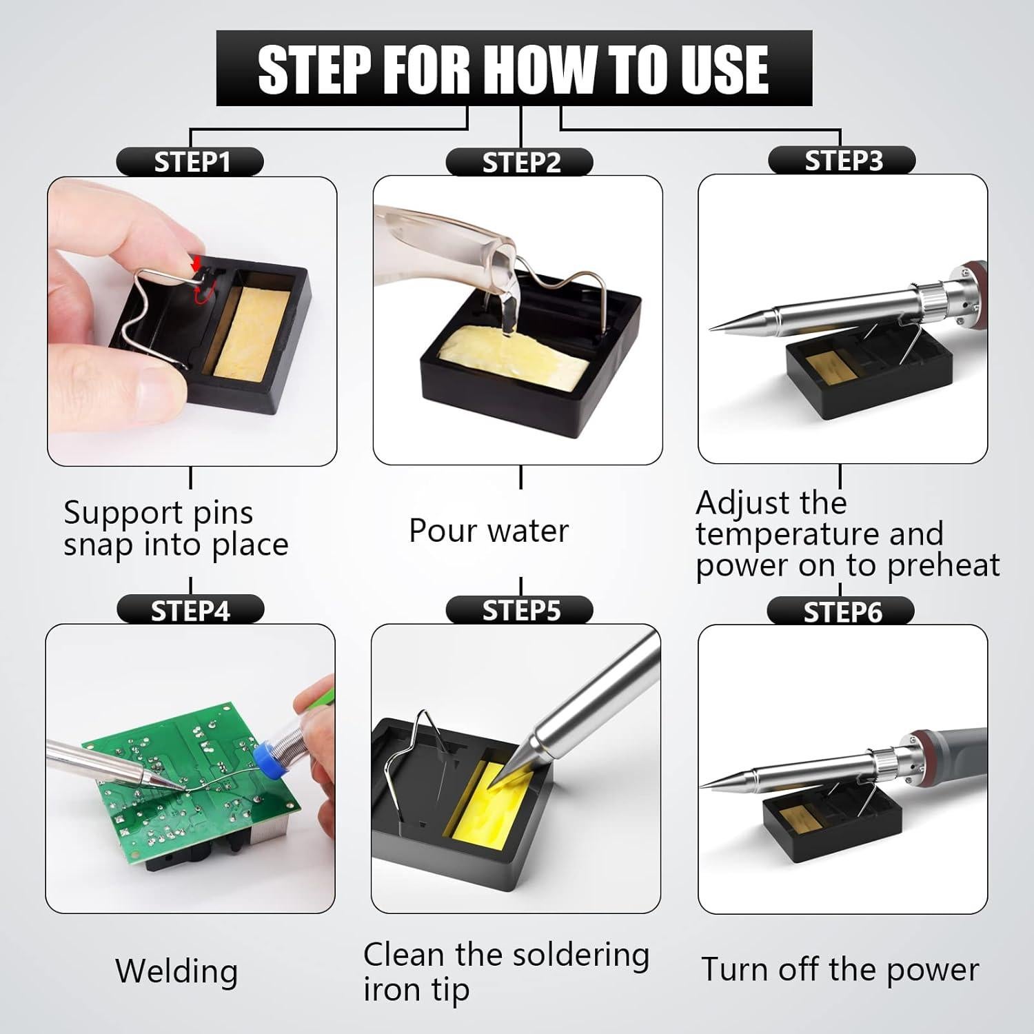 Hierro de Soldadura Digital HANDSKIT 200W Temperatura Ajustable
