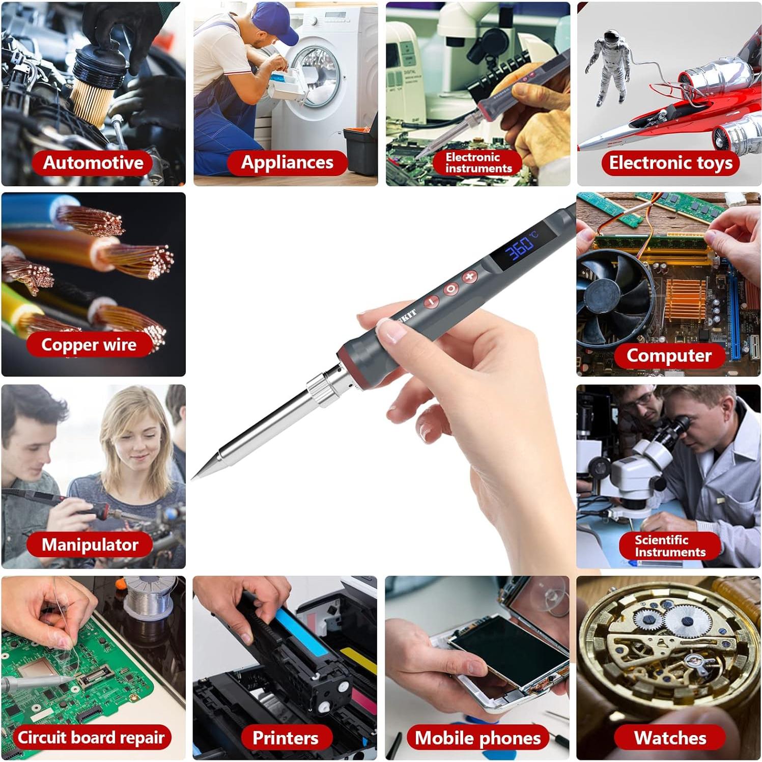 Hierro de Soldadura Digital HANDSKIT 200W Temperatura Ajustable