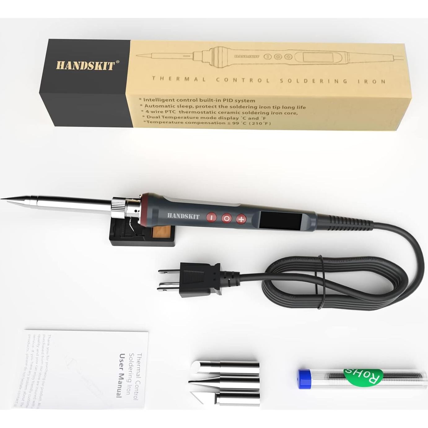 Hierro de Soldadura Digital HANDSKIT 200W Temperatura Ajustable