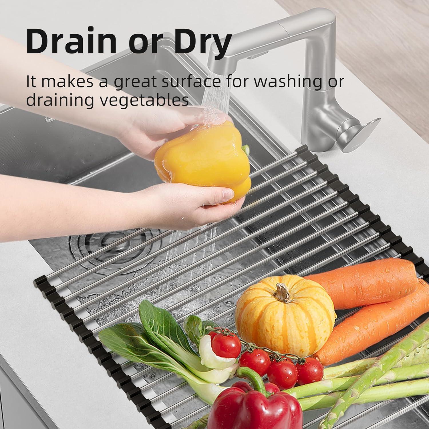 Escurridor de Platos Roll Up NEZUIBAN 44.5x30cm Negro