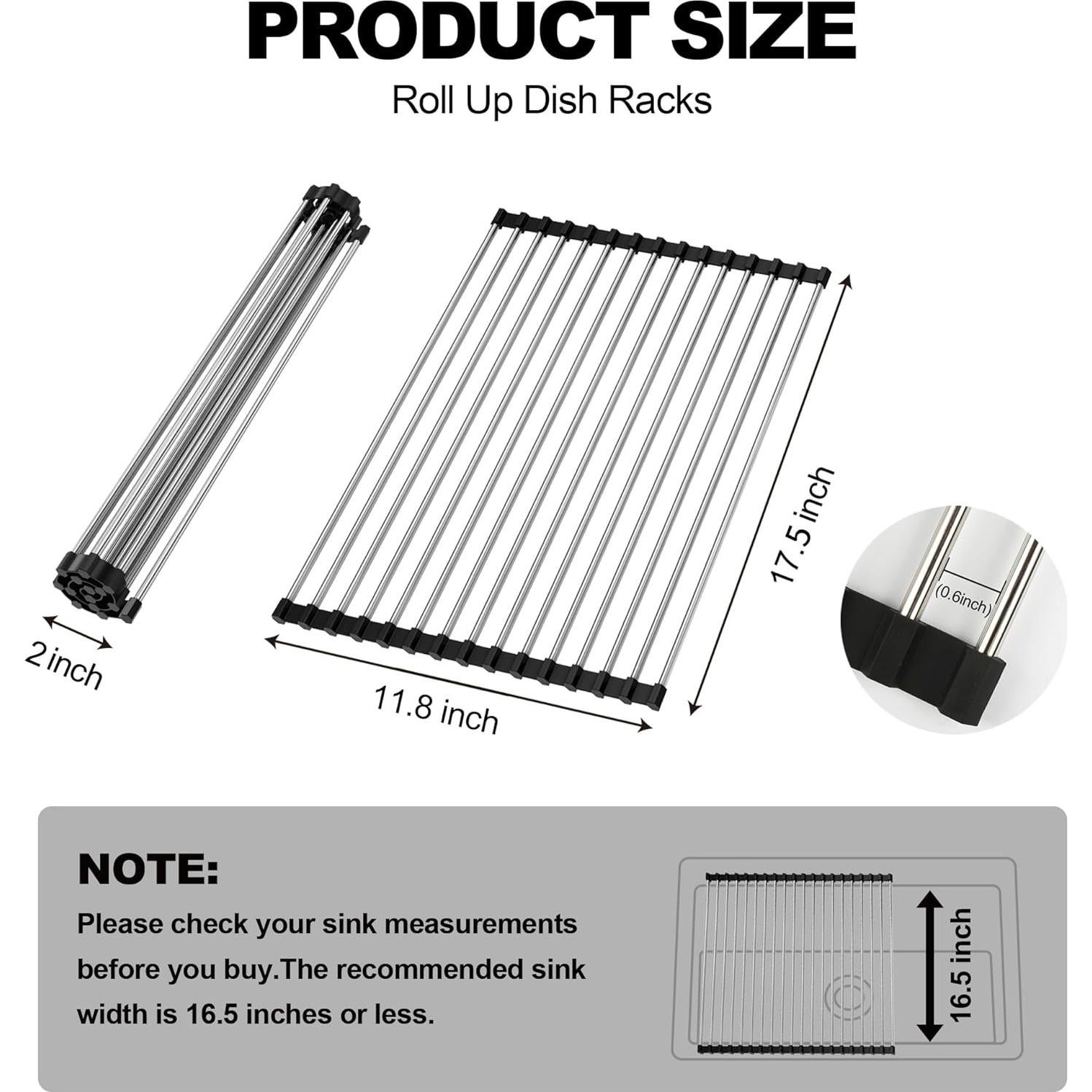 Escurridor de Platos Roll Up NEZUIBAN 44.5x30cm Negro