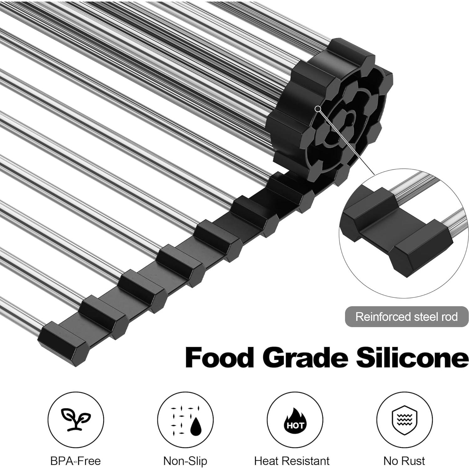 Escurridor de Platos Roll Up NEZUIBAN 44.5x30cm Negro