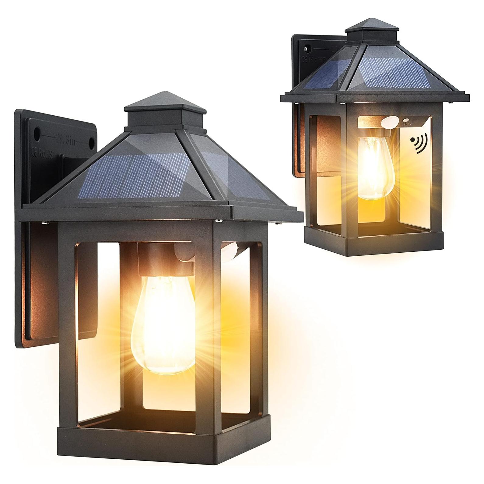 Lámparas de Pared Solares CYHKEE 2 Paquete LED IP65