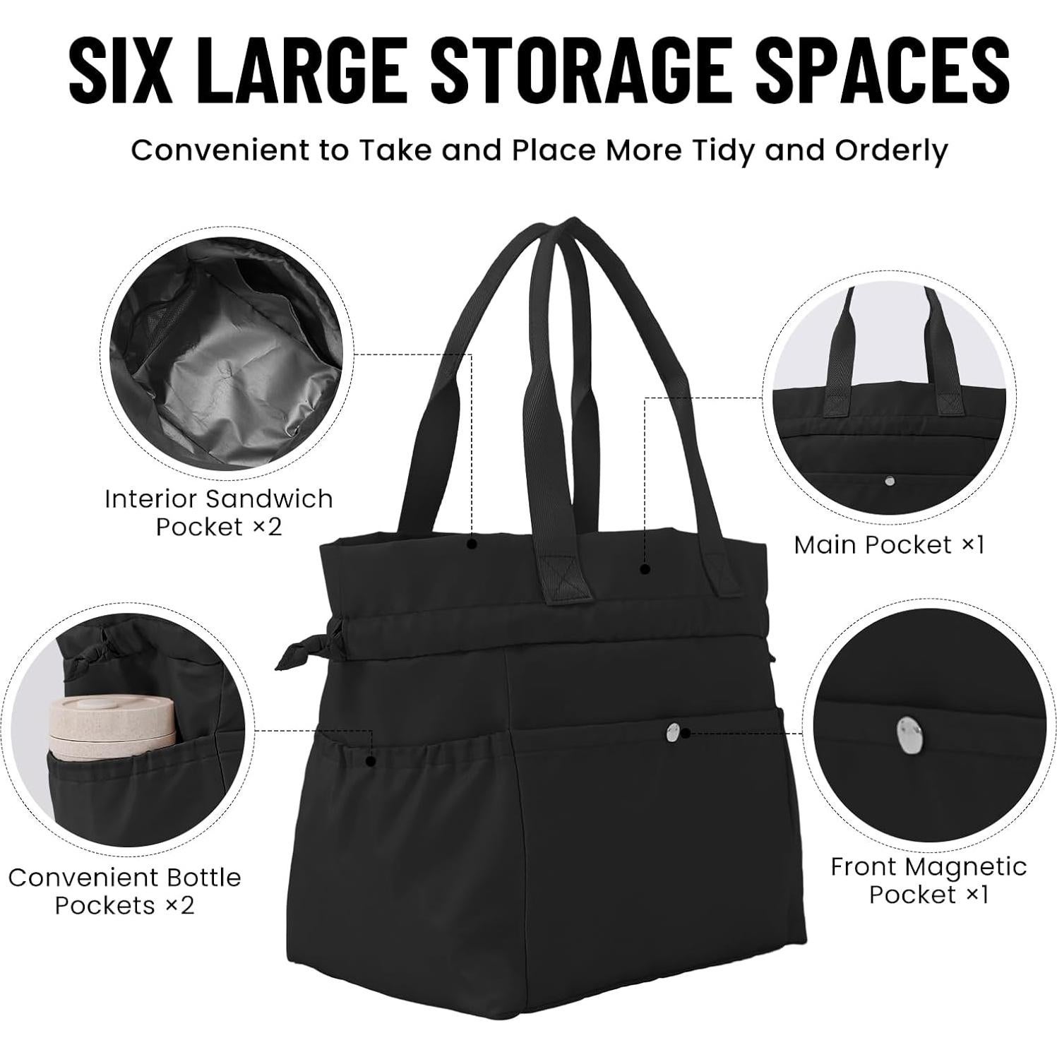 Bolsa de Almuerzo Aislada MEXS Negra Grande para Oficina