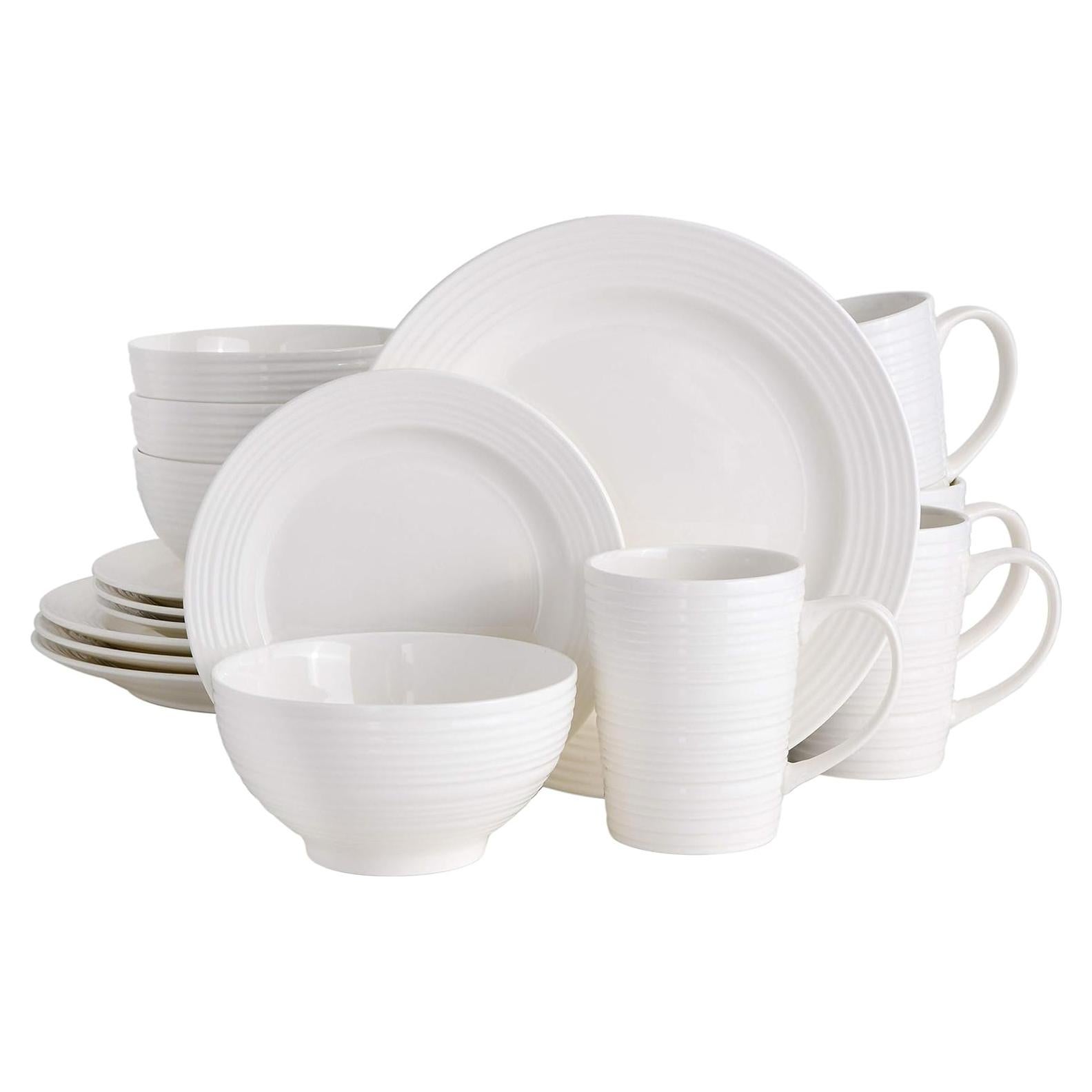 Juego de Vajilla Gibson Home Amelia Court 16 Piezas Blanco