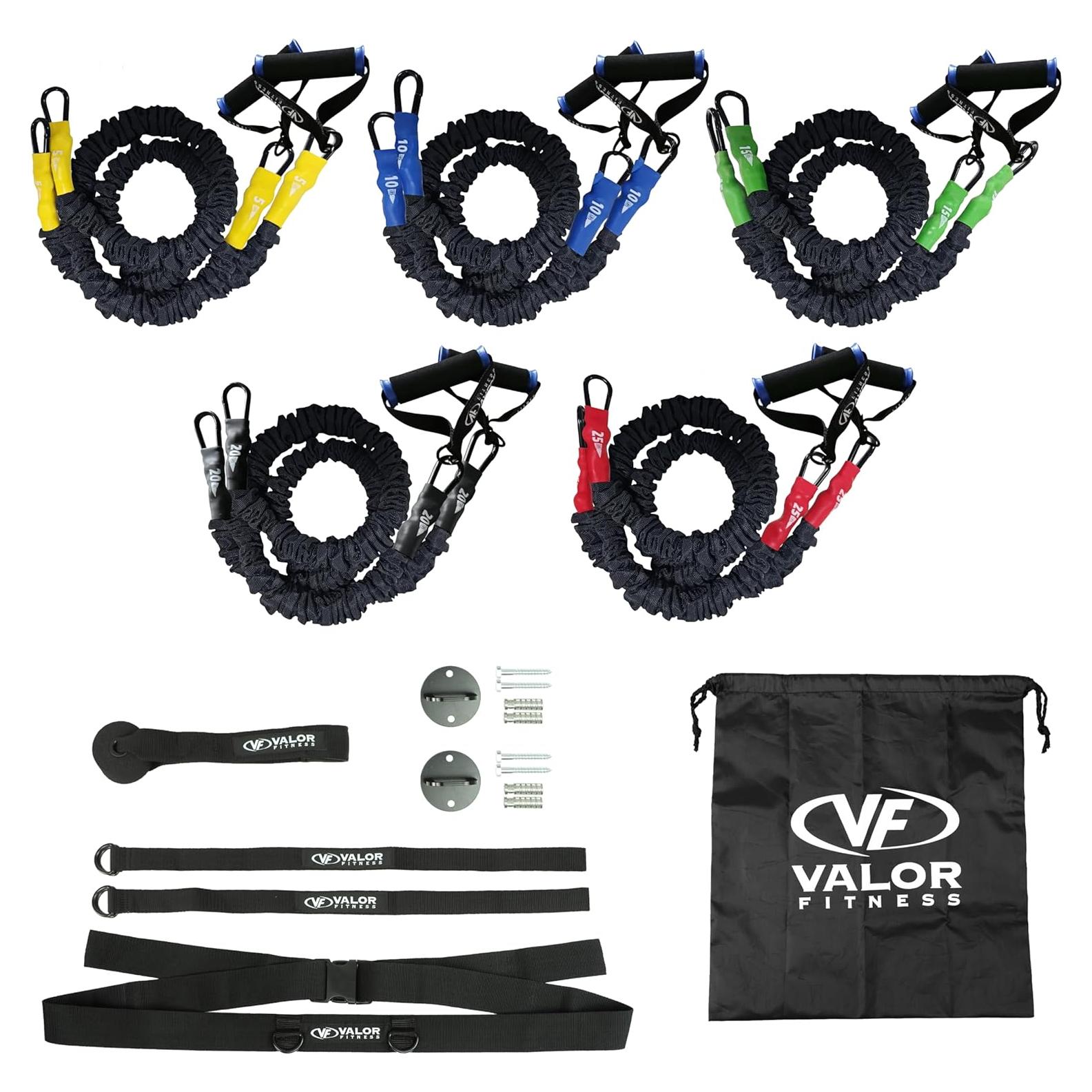Bandas de Resistencia Valor Fitness RTS-SET 5-25 lbs con Ancla