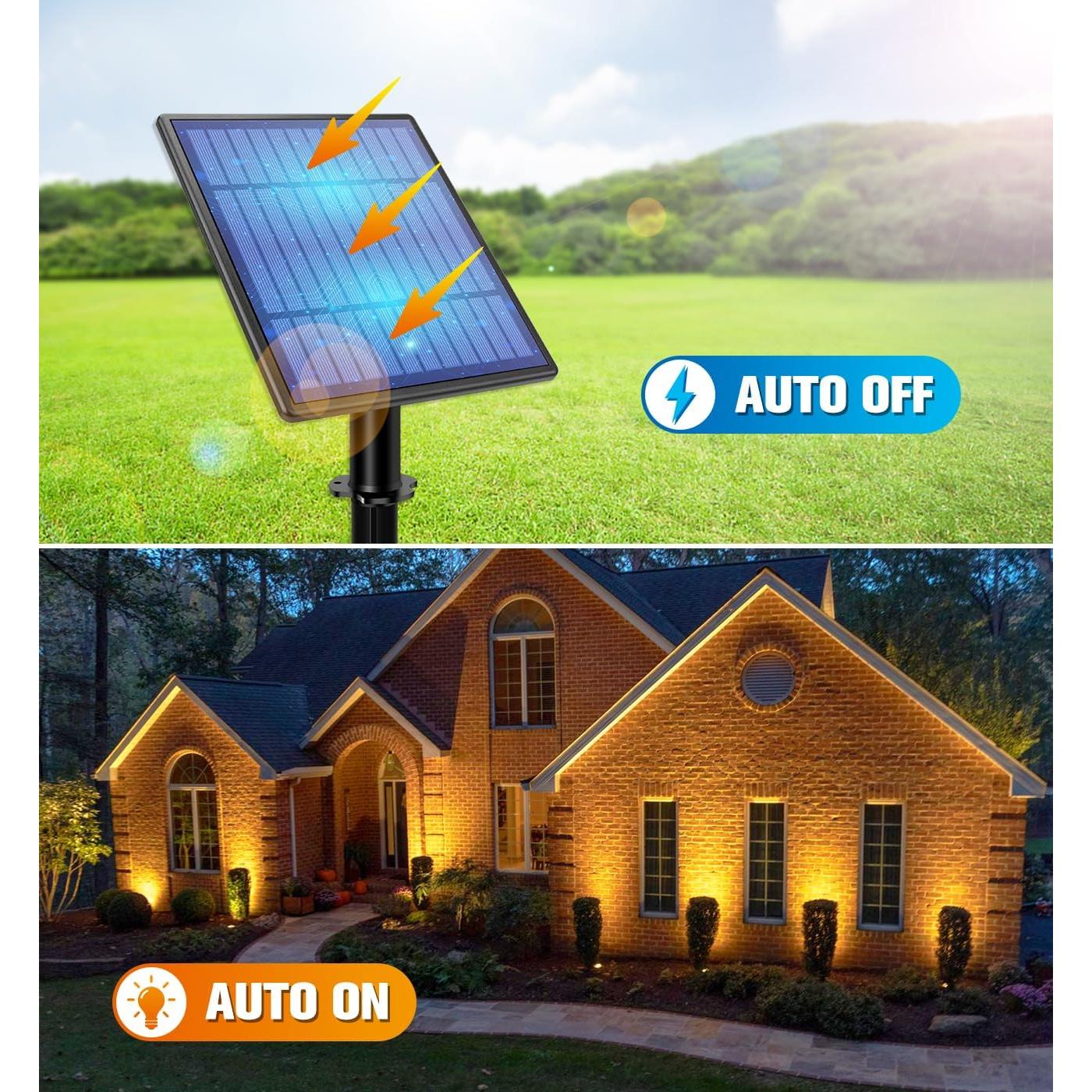 Focos Solares APONUO 4-en-1 IP65 Jardín Exterior 3m