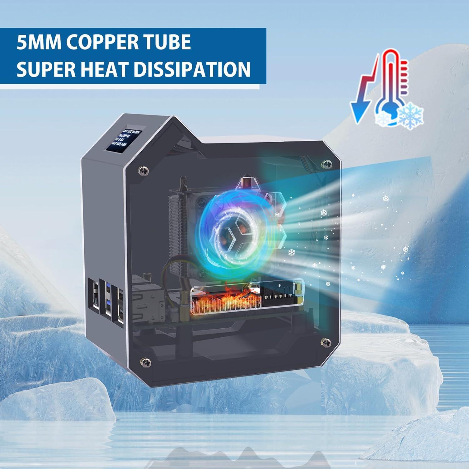 Kit Torre Mini GeeekPi para Raspberry Pi 5 con Enfriador