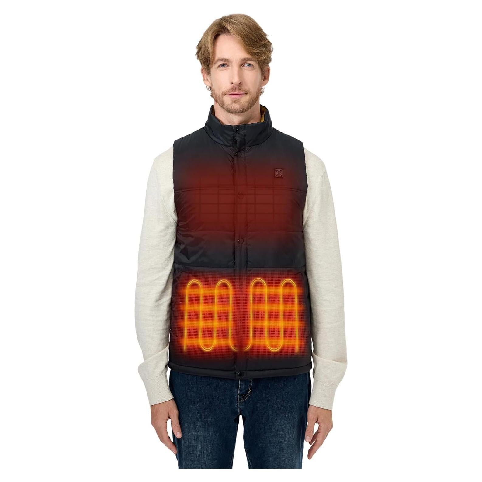 Chaleco Térmico ORORO para Hombres, Acolchado Ligero Negro