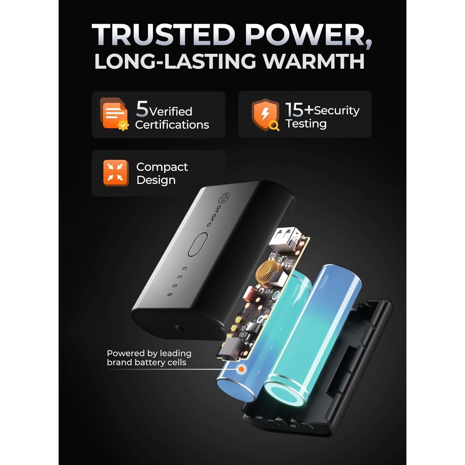 Chaleco Térmico ORORO para Hombres, Acolchado Ligero Negro