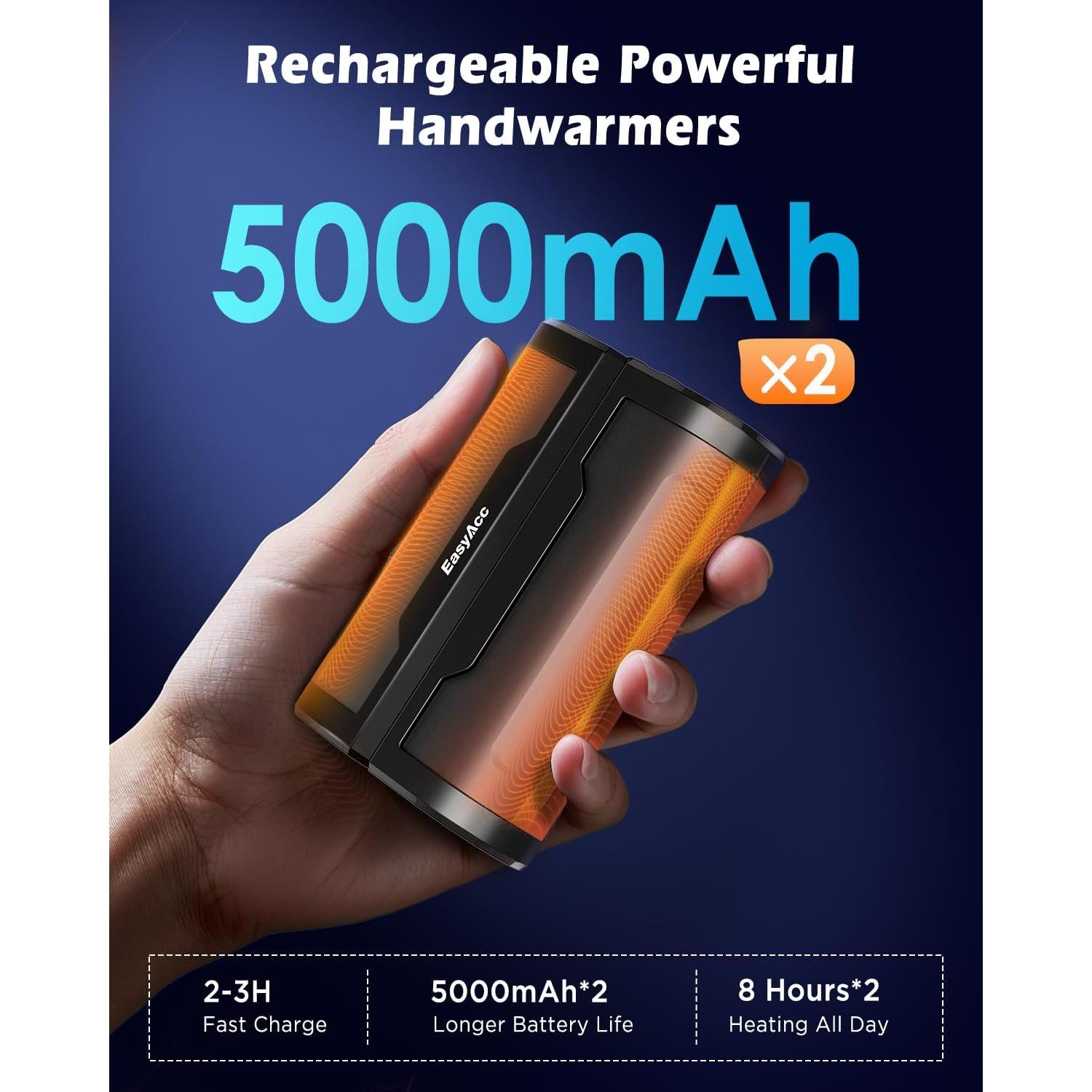 Calentadores de Manos Recargables EasyAcc OT-115 10000mAh 2 Pcs