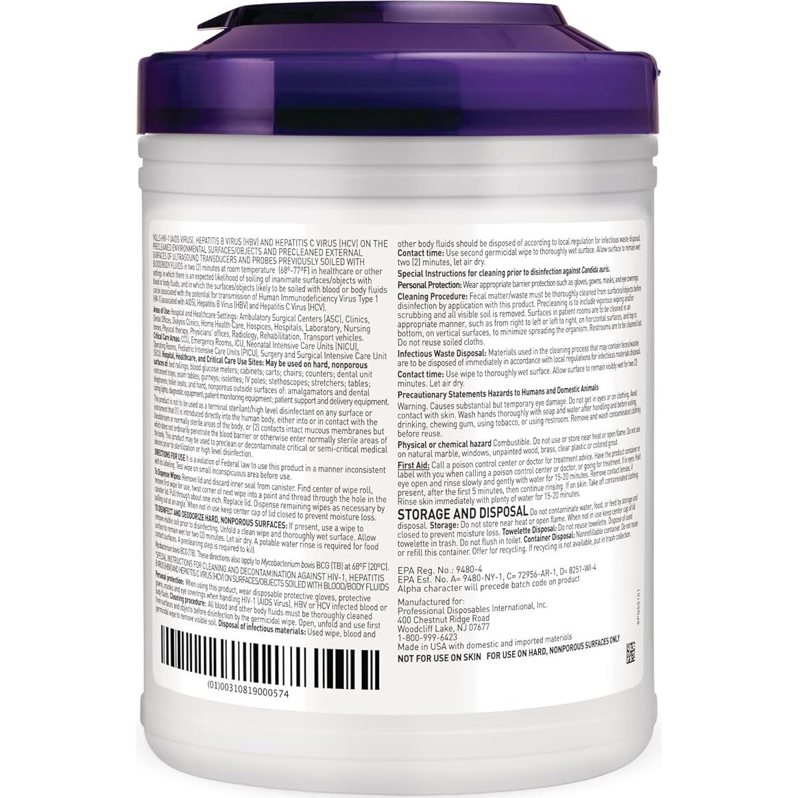 Toallitas Germicidas Super Sani-Cloth - 12 Paquetes de 160 Unidades