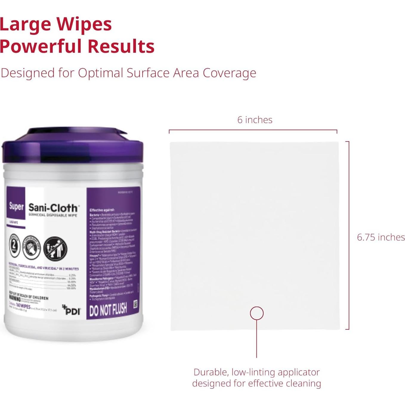 Toallitas Germicidas Super Sani-Cloth - 12 Paquetes de 160 Unidades