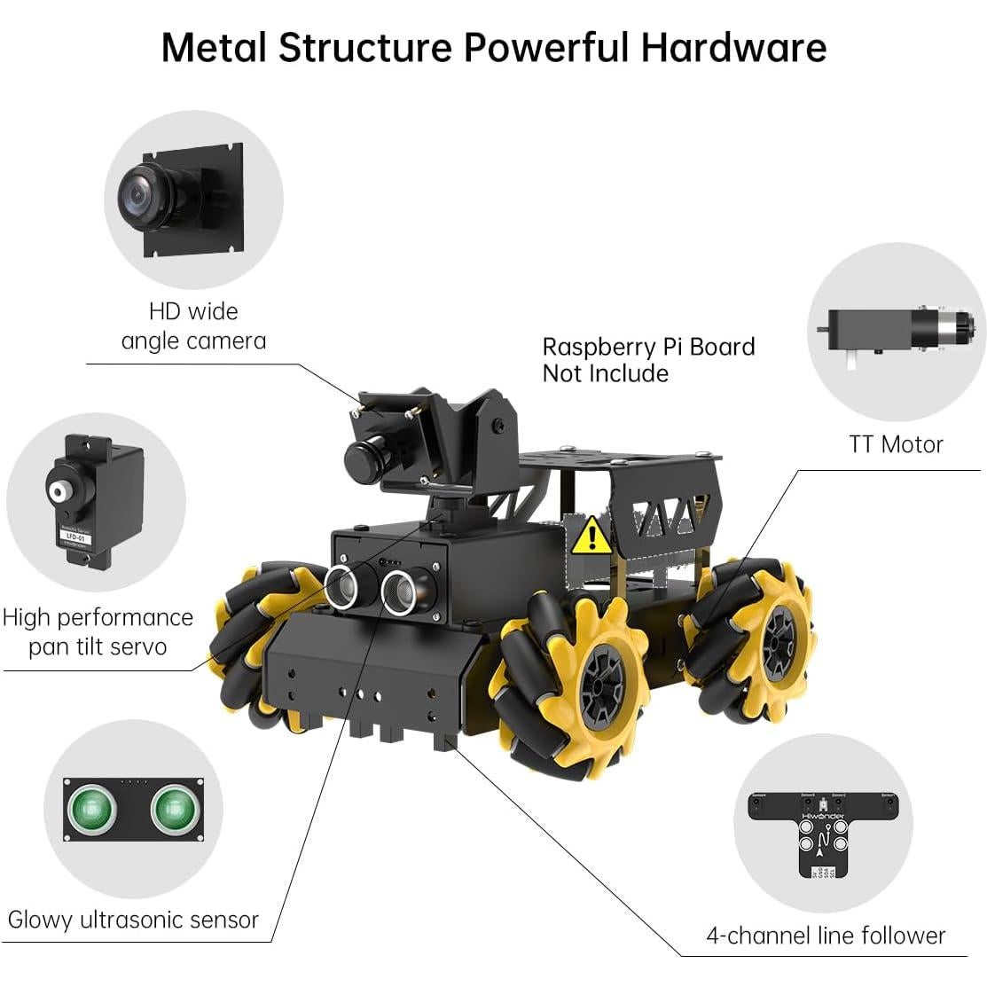 Kit Robot Carro AI Hiwonder TurboPi 5 con Cámara HD