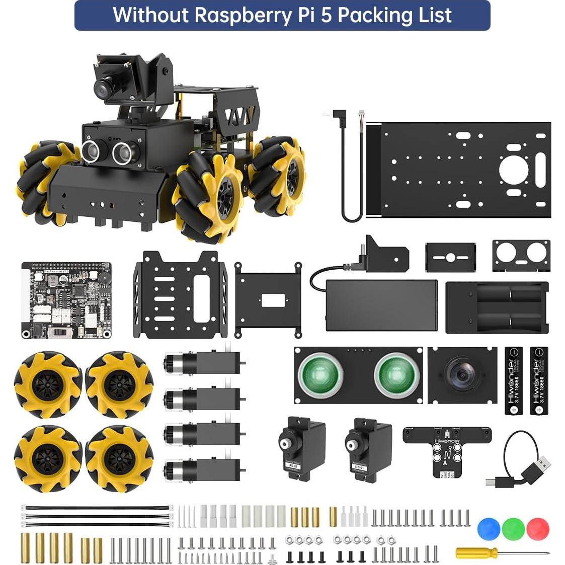 Kit Robot Carro AI Hiwonder TurboPi 5 con Cámara HD