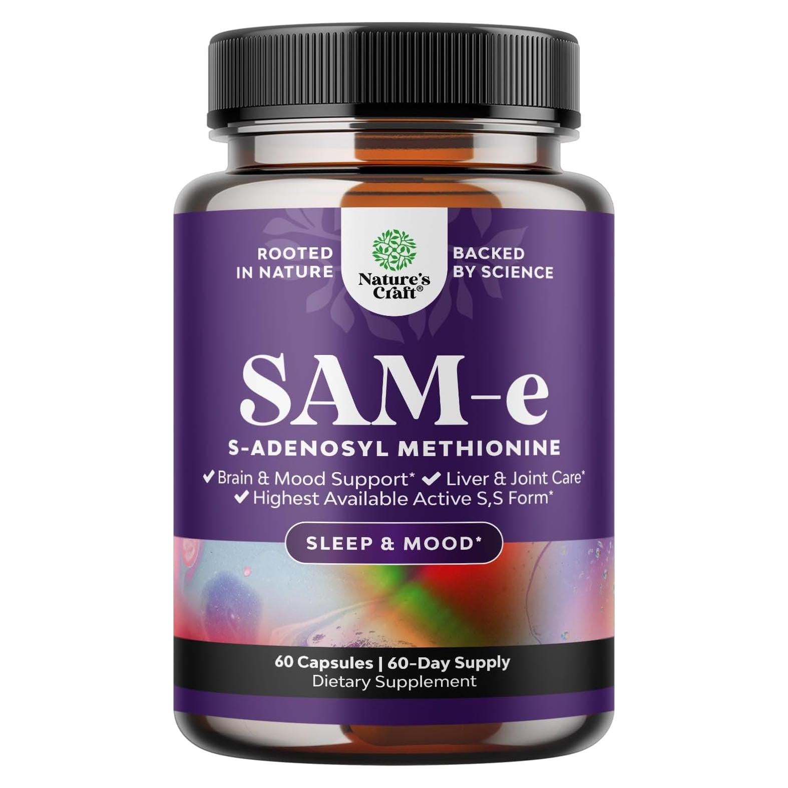 Suplemento Sam-E 200mg Natures Craft - Aumento del Estado de Ánimo, Vegano