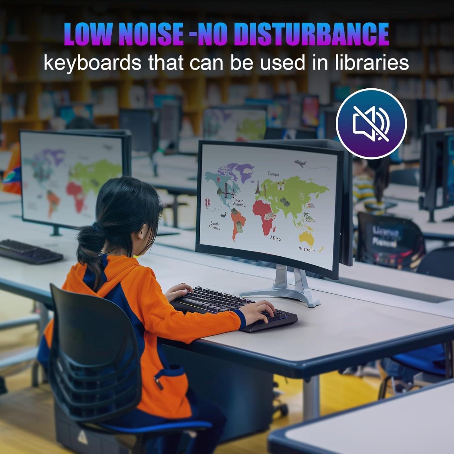 Teclado Gaming Inalámbrico Yesbeaut PC414 RGB y Silencioso