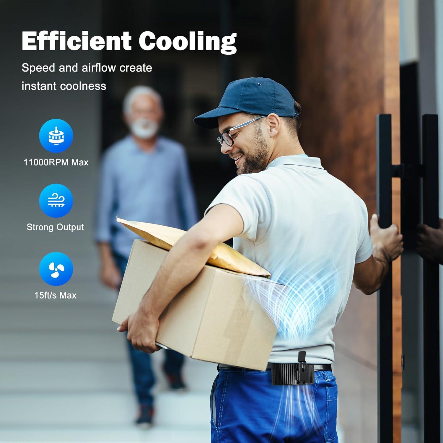 Ventilador de Cintura Portátil AMACOOL K20 5 Velocidades 20h