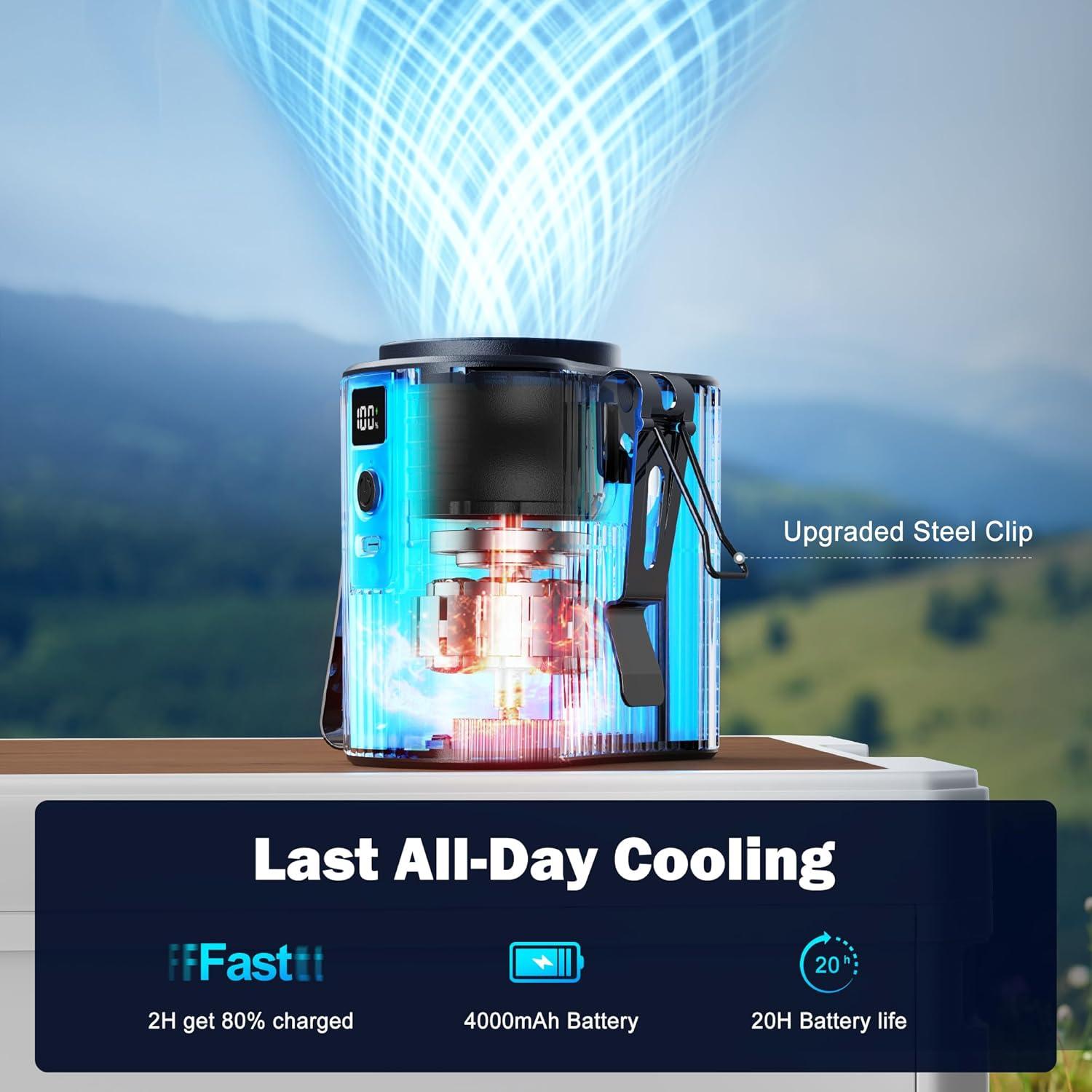 Ventilador de Cintura Portátil AMACOOL K20 5 Velocidades 20h