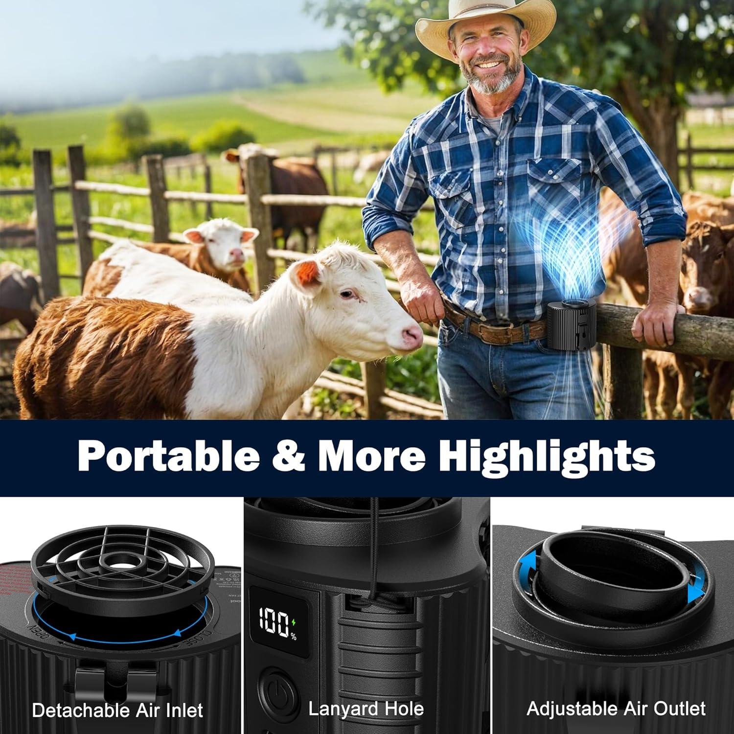 Ventilador de Cintura Portátil AMACOOL K20 5 Velocidades 20h