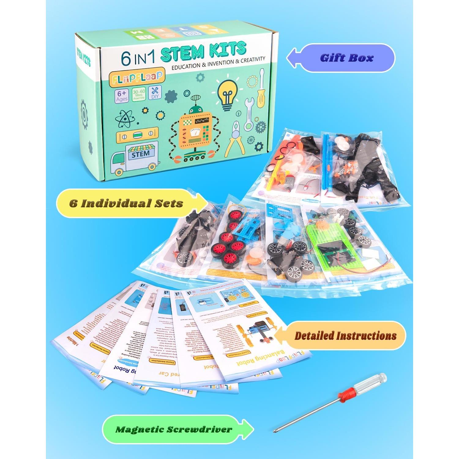 Kit STEM 6 en 1 FliipFlaap para Niños 6 a 12 Años