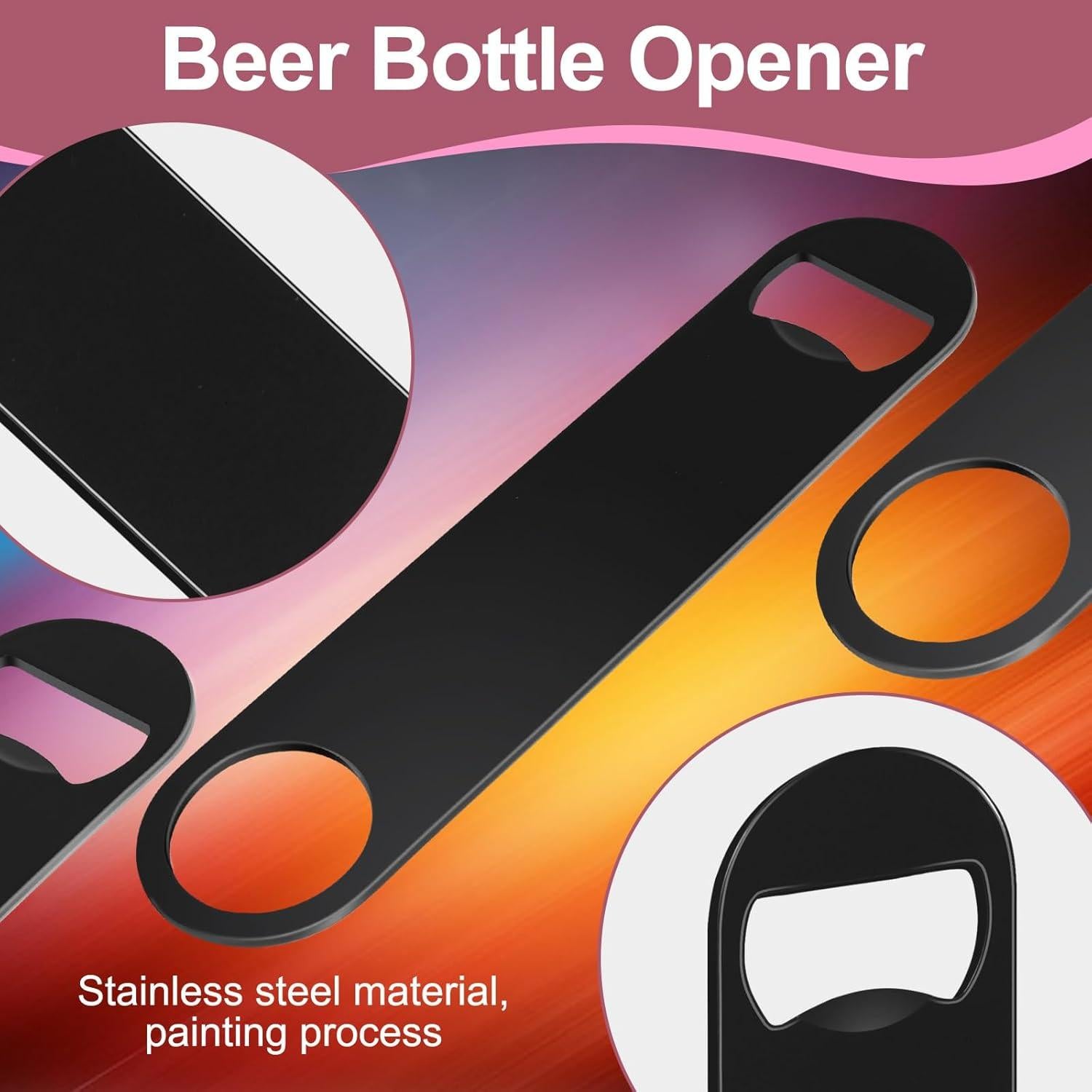 Juego de 15 Abrebotellas de Cerveza WEGAZ Acero Inoxidable Negro