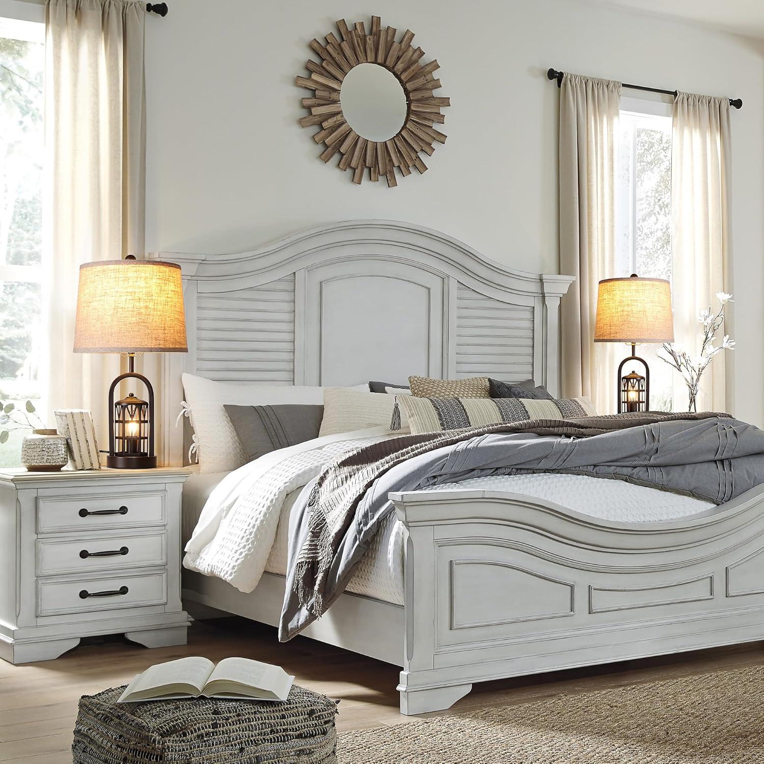 Juego de 2 Lámparas de Mesa Rústicas ZenGlimmer con USB