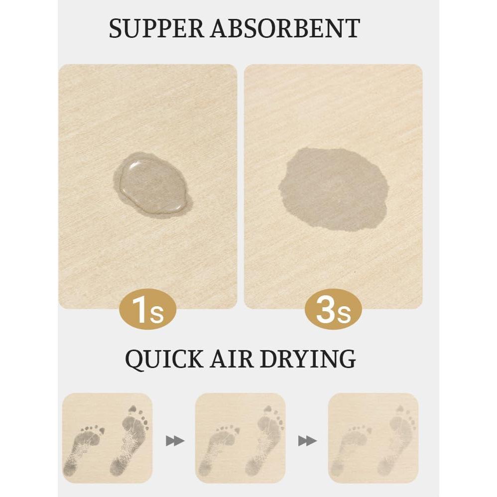 Alfombra de Baño Antideslizante Mecko Beige 40x60cm Suede