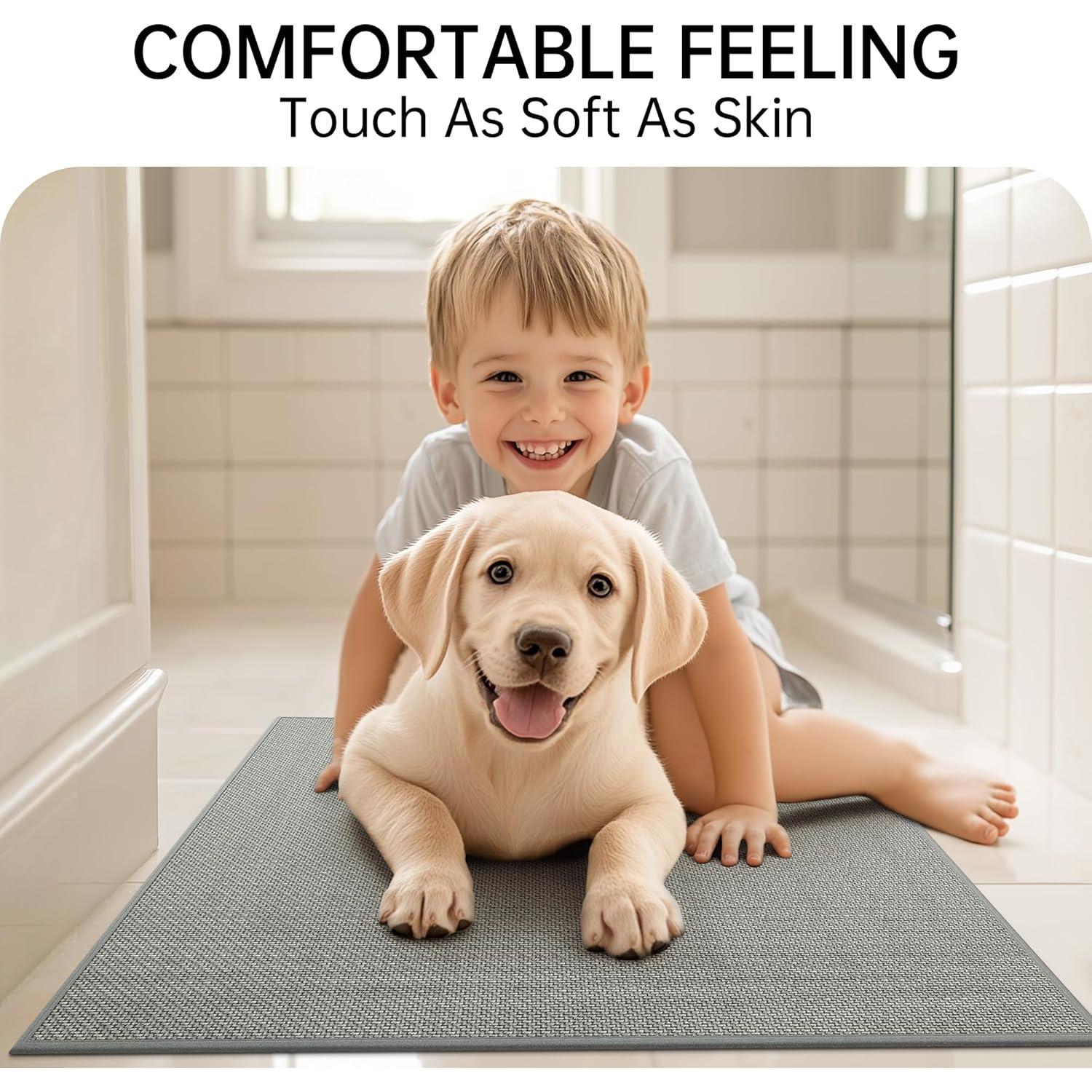 Alfombra de Baño Mecko Gris 50.8x81.3cm Antideslizante