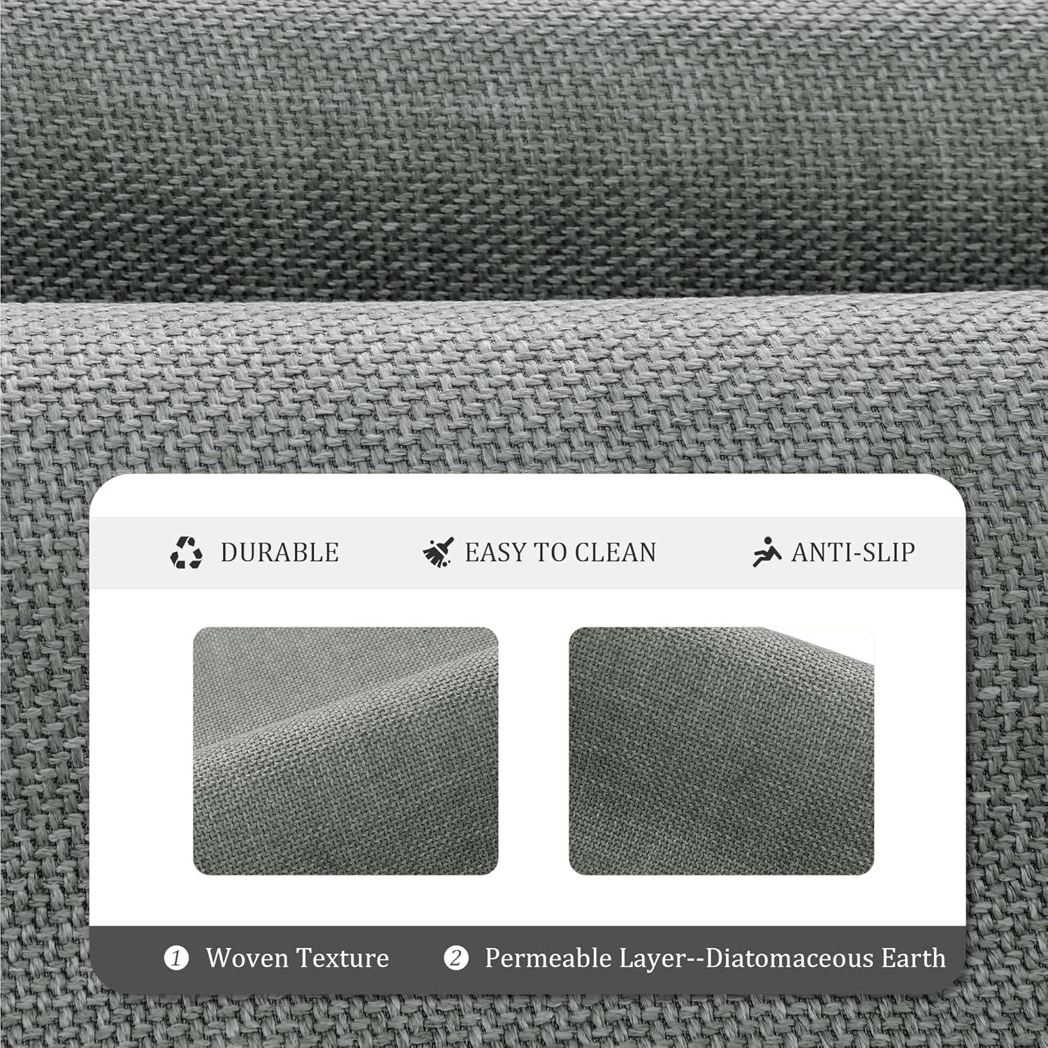 Alfombra de Baño Mecko Gris 50.8x81.3cm Antideslizante