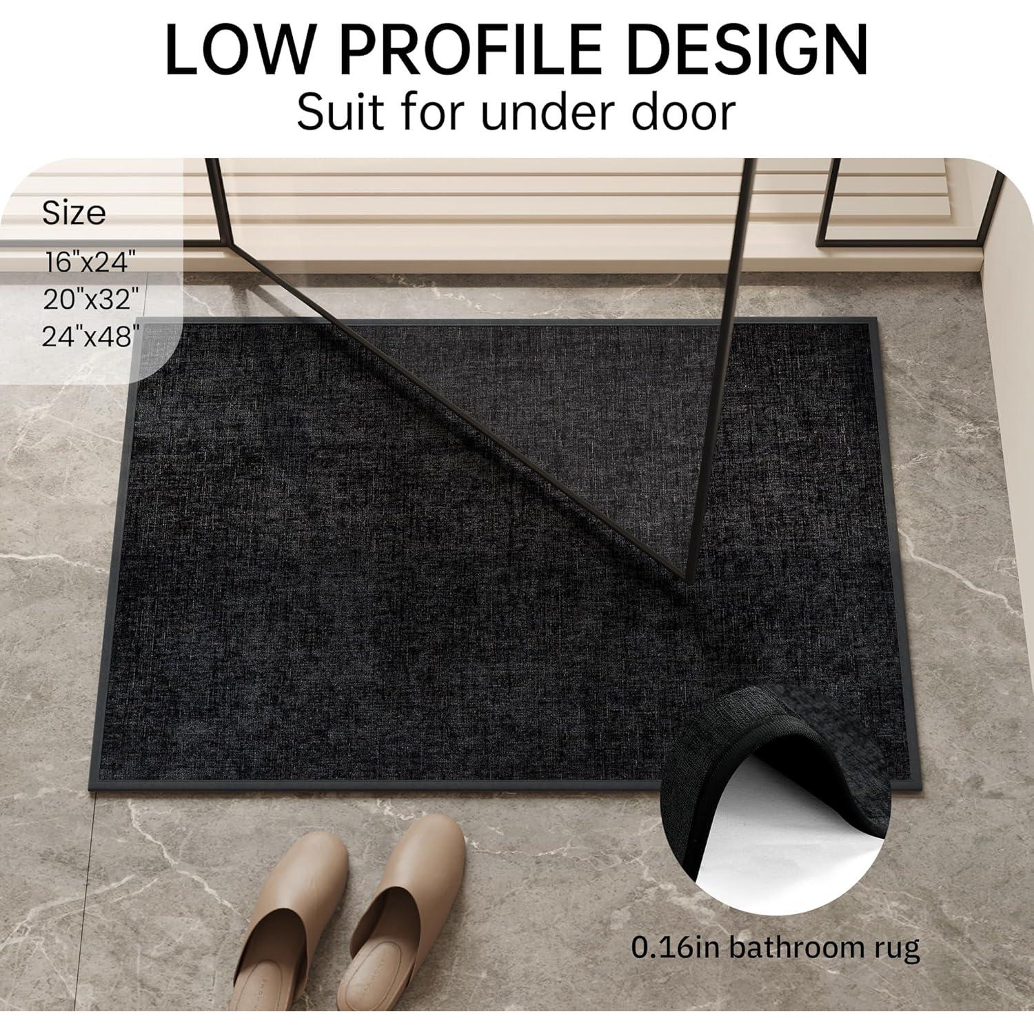 Alfombra de Baño Mecko 40x60cm Antideslizante Negra