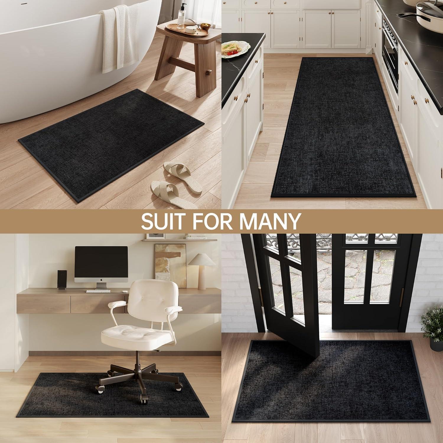 Alfombra de Baño Mecko 40x60cm Antideslizante Negra