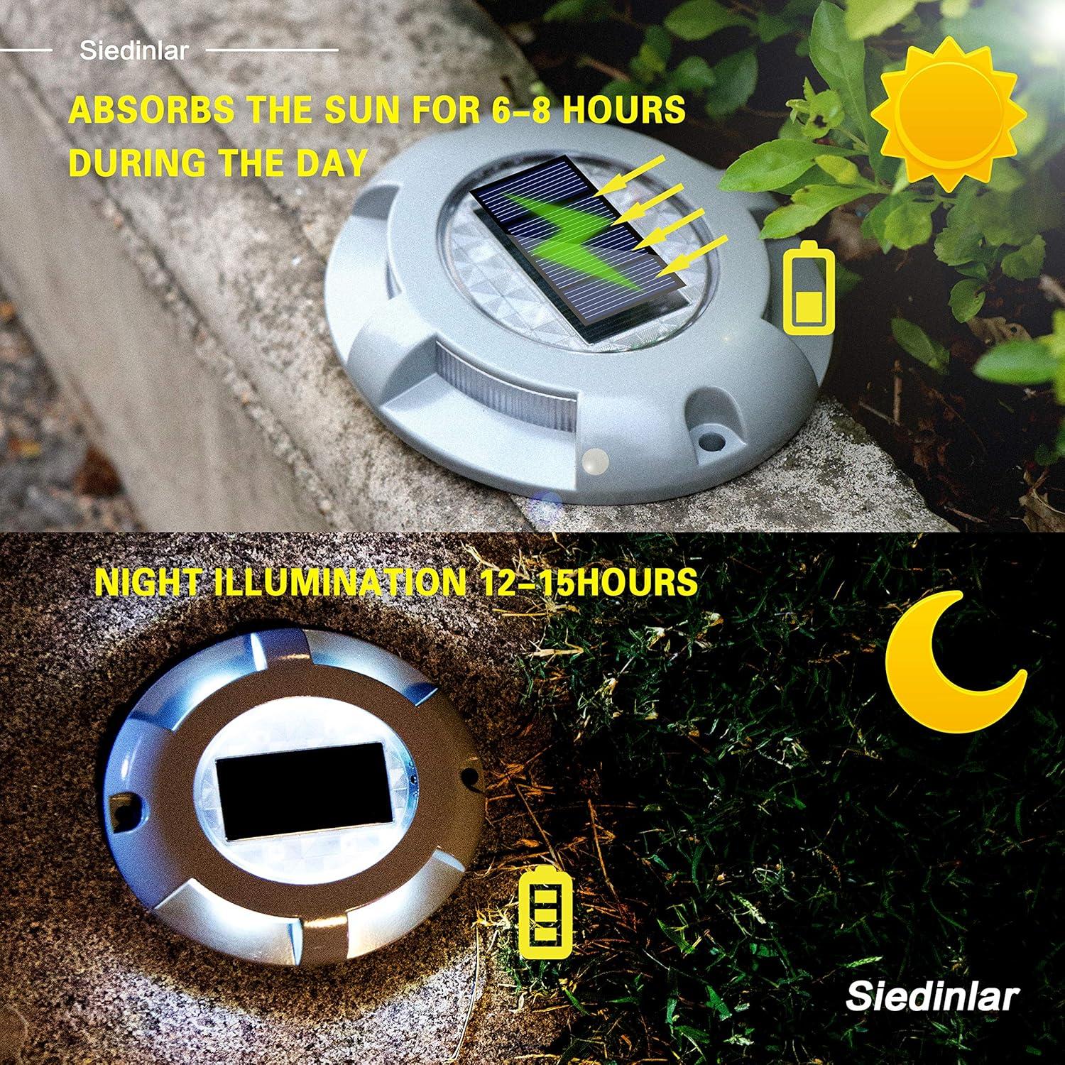 Luces Solares SIEDiNLAR LED 4 Paquete Impermeables