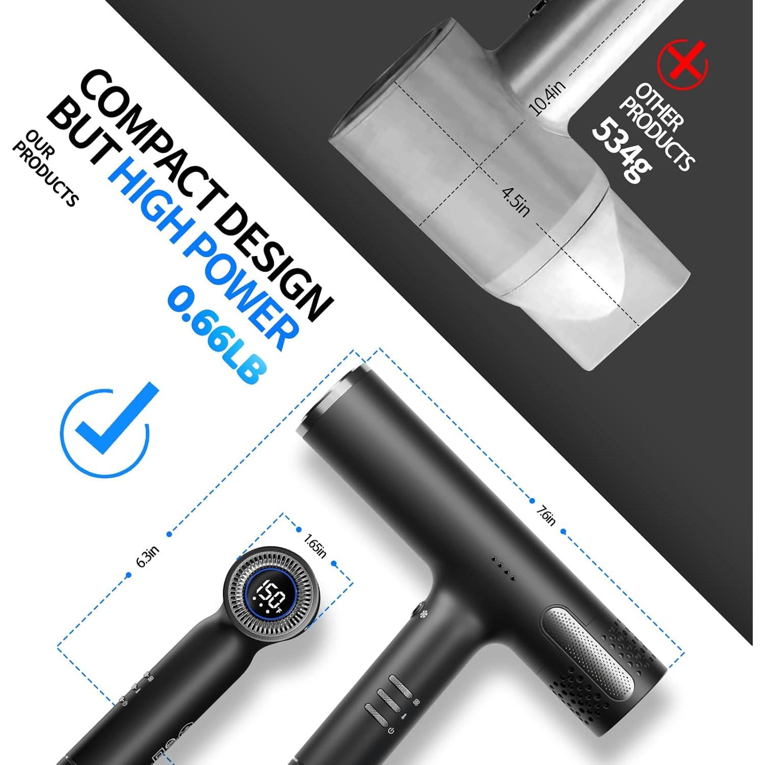 Secador de Pelo Iónico Profesional Lanvier 299g con Difusor