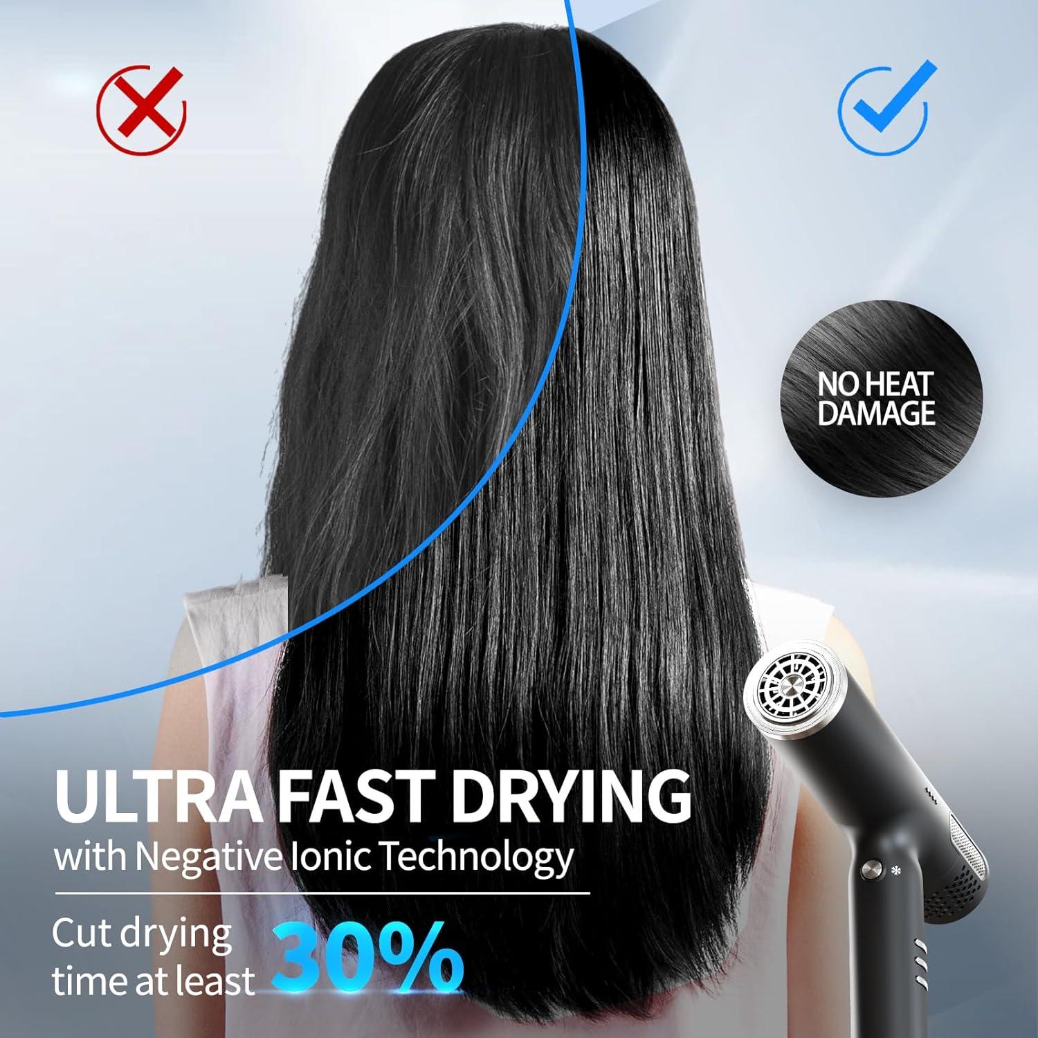 Secador de Pelo Iónico Profesional Lanvier 299g con Difusor