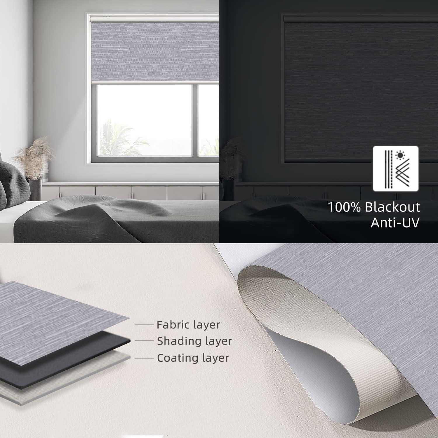 Cortina Enrollable Motorizada SmartWings 60x182 cm Gris Claro