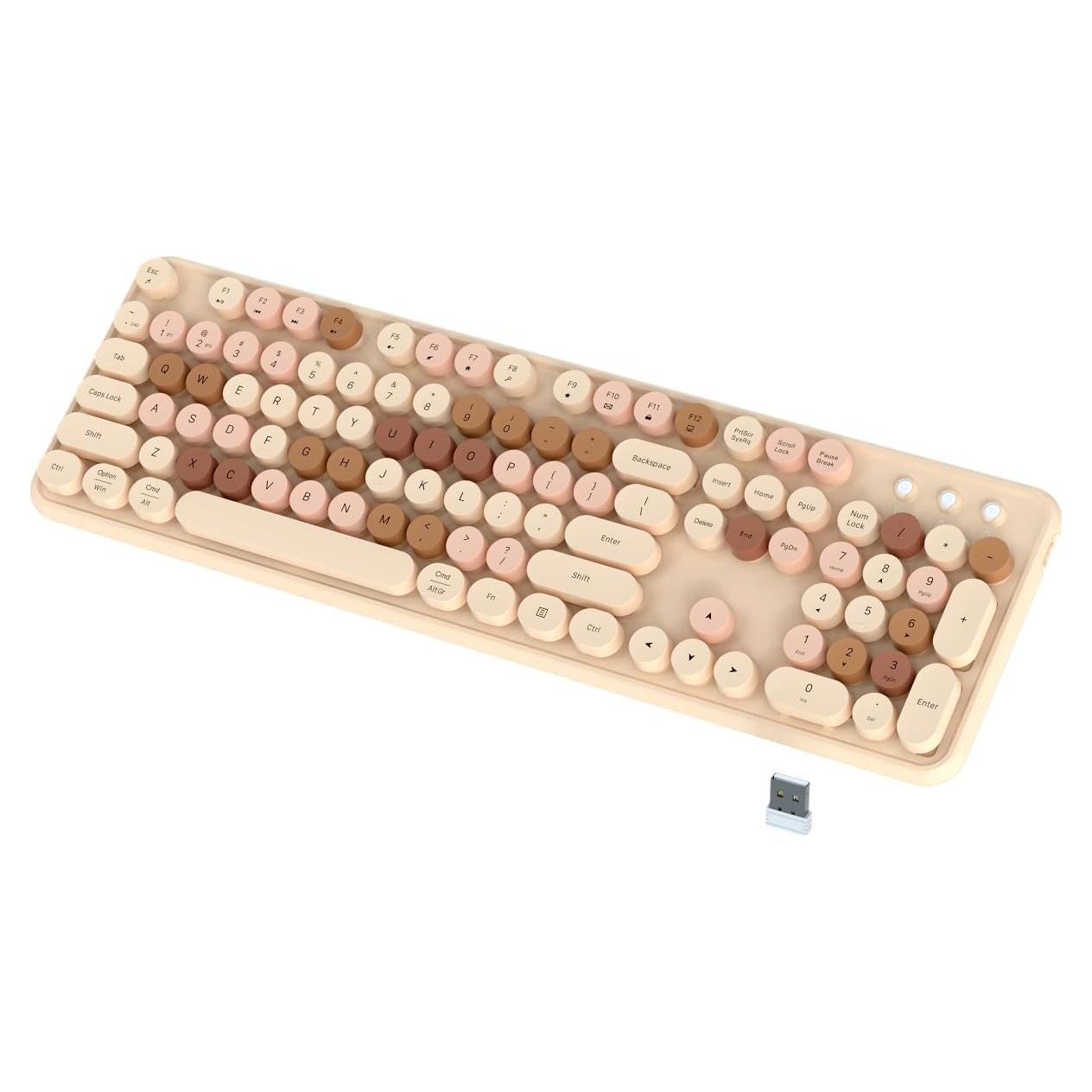 Teclado Inalámbrico JAMfit Retro 104 Teclas Color Leche