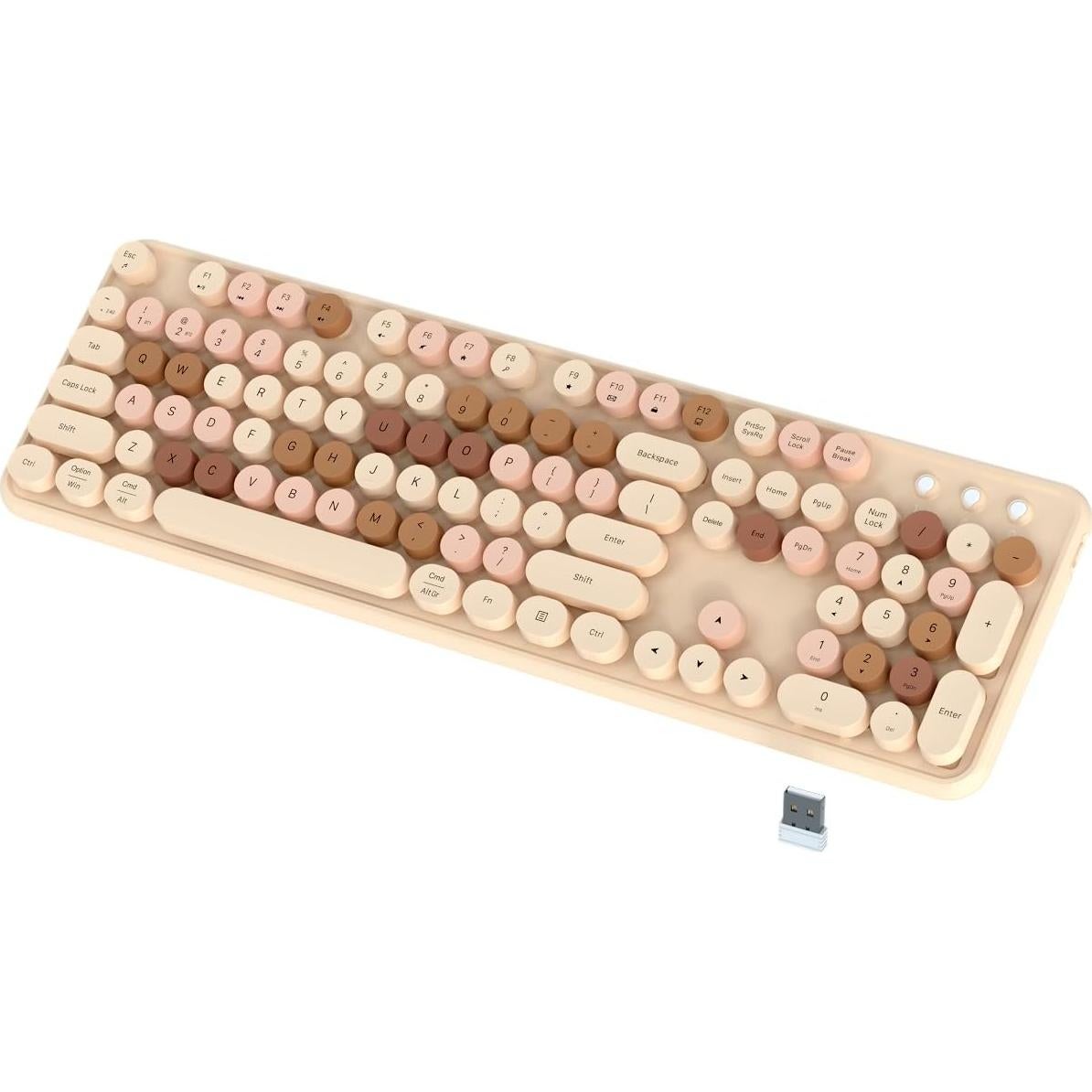 Teclado Inalámbrico JAMfit Retro 104 Teclas Color Leche