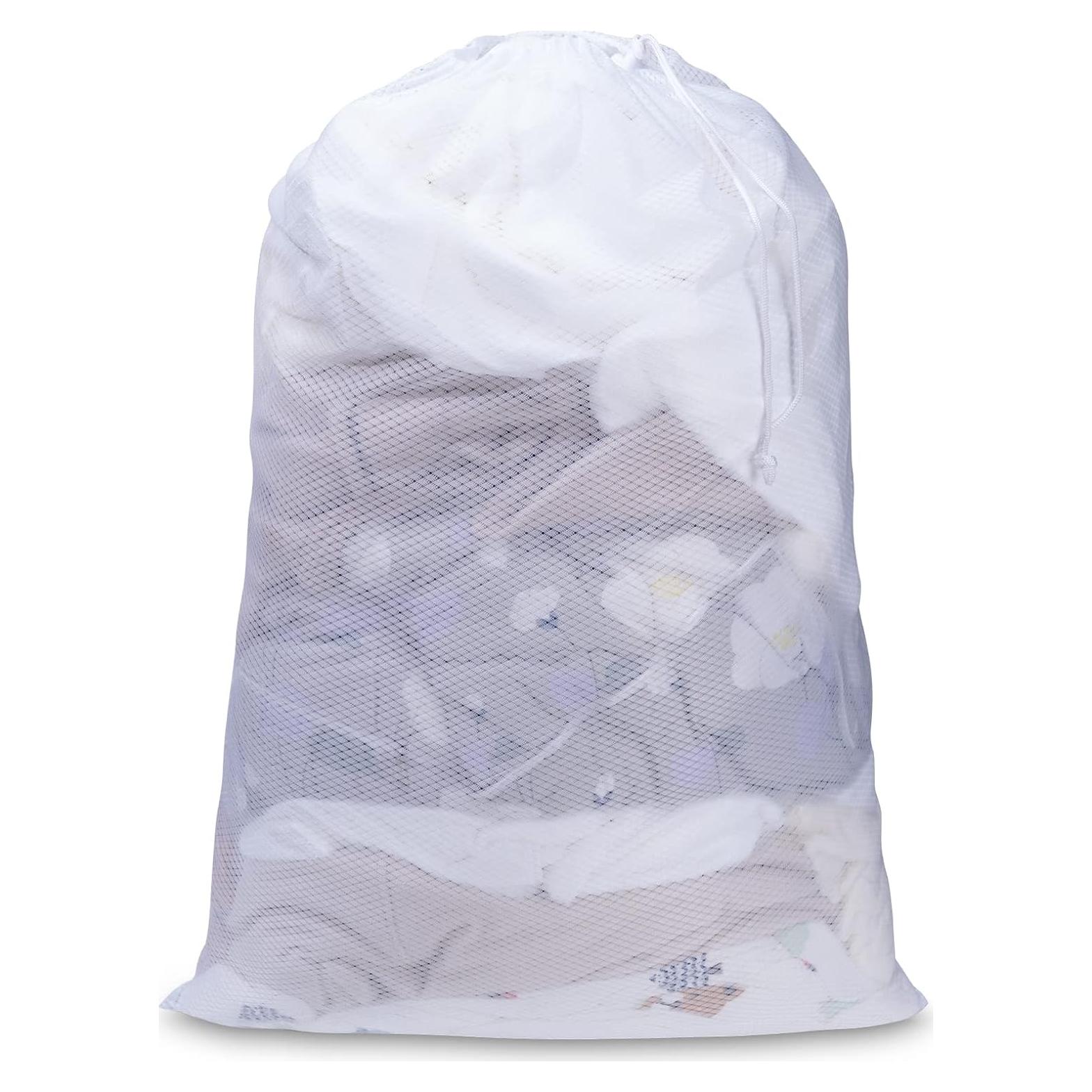 Bolsa de Lavandería de Malla Grande Meowoo 61x91 cm Blanca