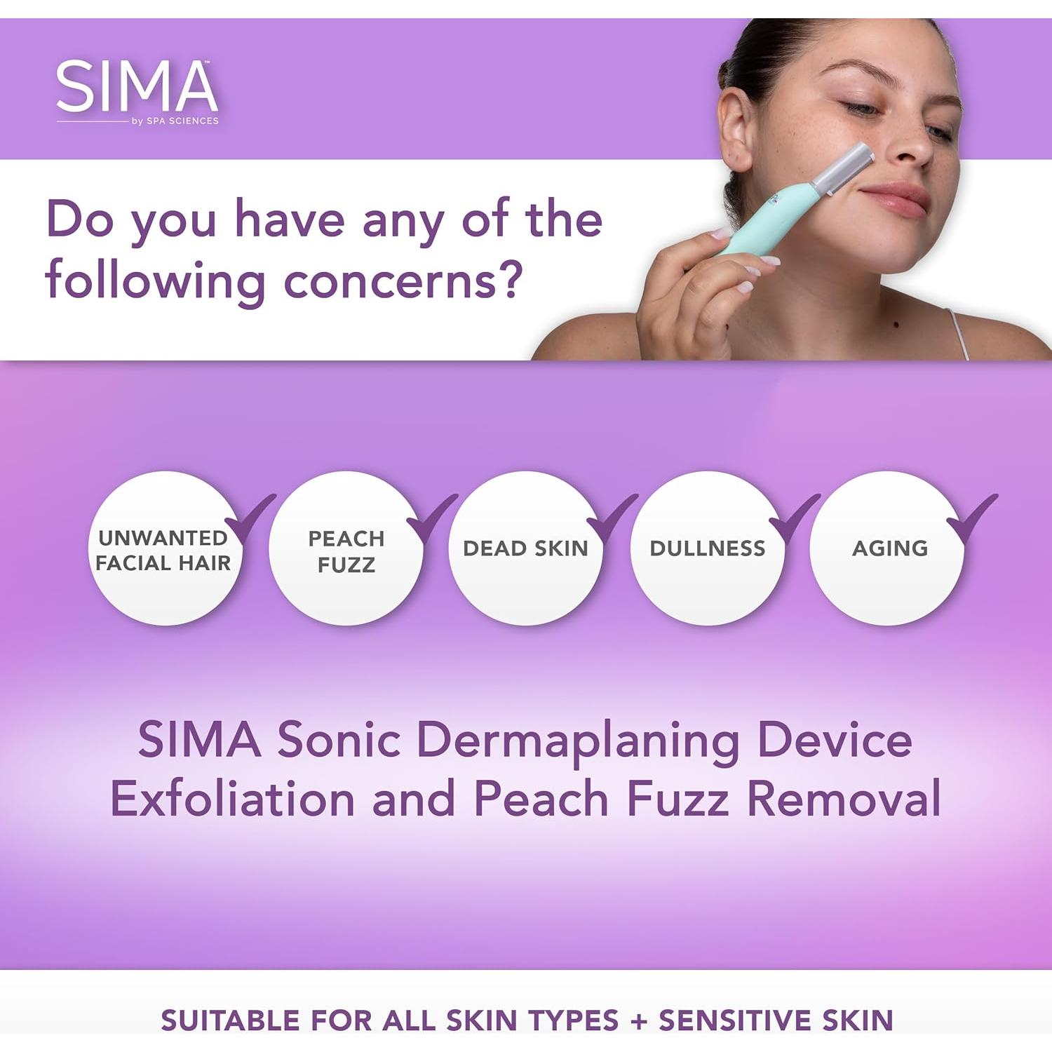 Afeitadora Dermaplane Spa Sciences SIMA - Exfoliación Facial Indolora 2-en-1