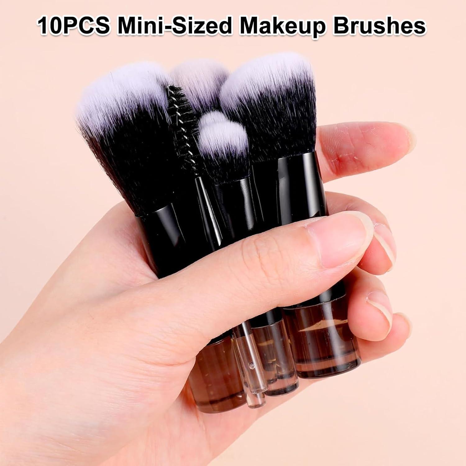 Set de Brochas de Maquillaje de Viaje Kingtree, 10 Piezas Mini