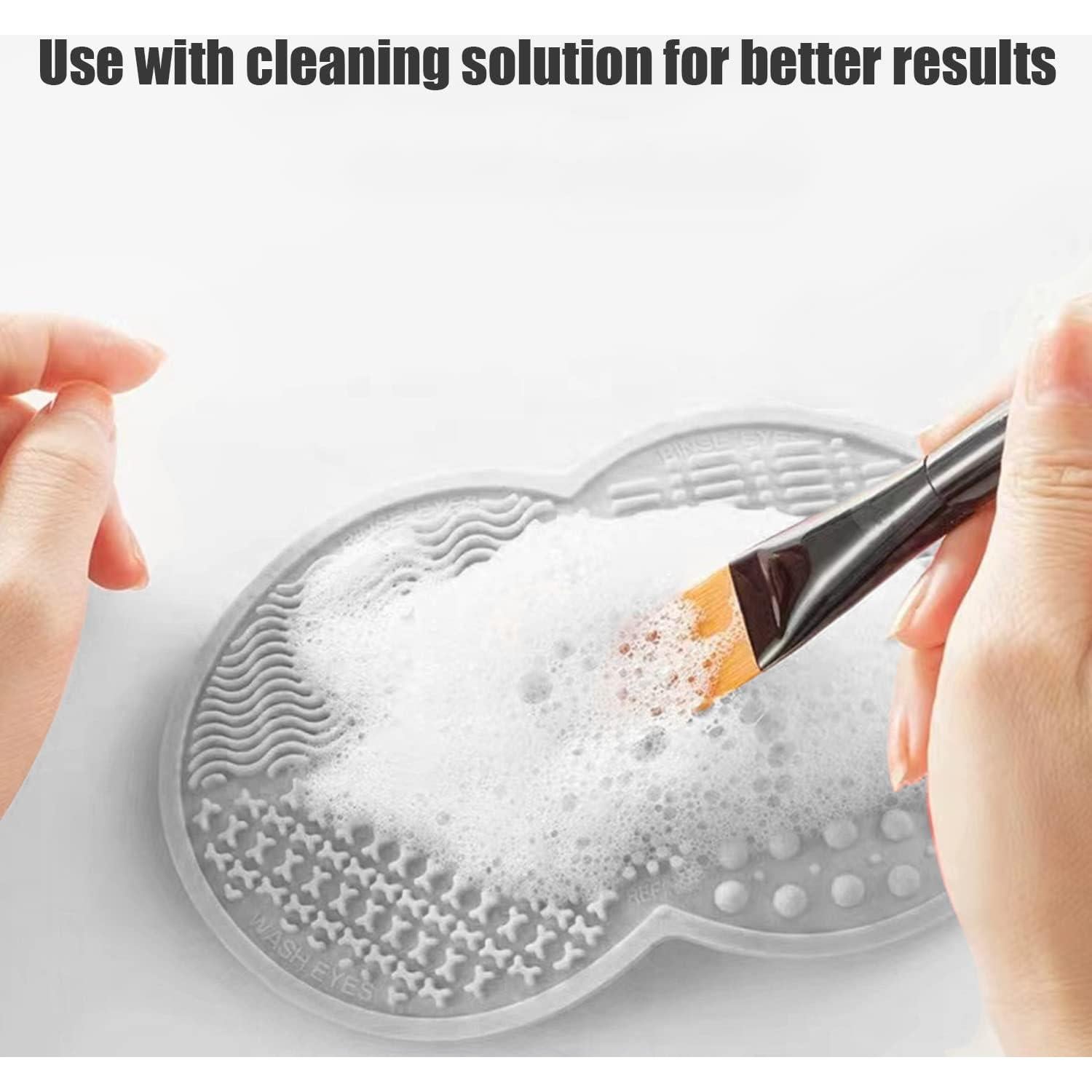 Alfombrilla y Cuenco Limpiador de Brochas de Maquillaje Gris