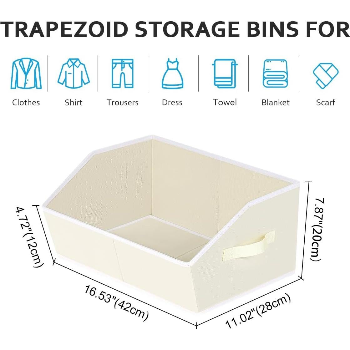 Cajas de Almacenamiento Trapezoidales Easortm 6 Piezas Beige