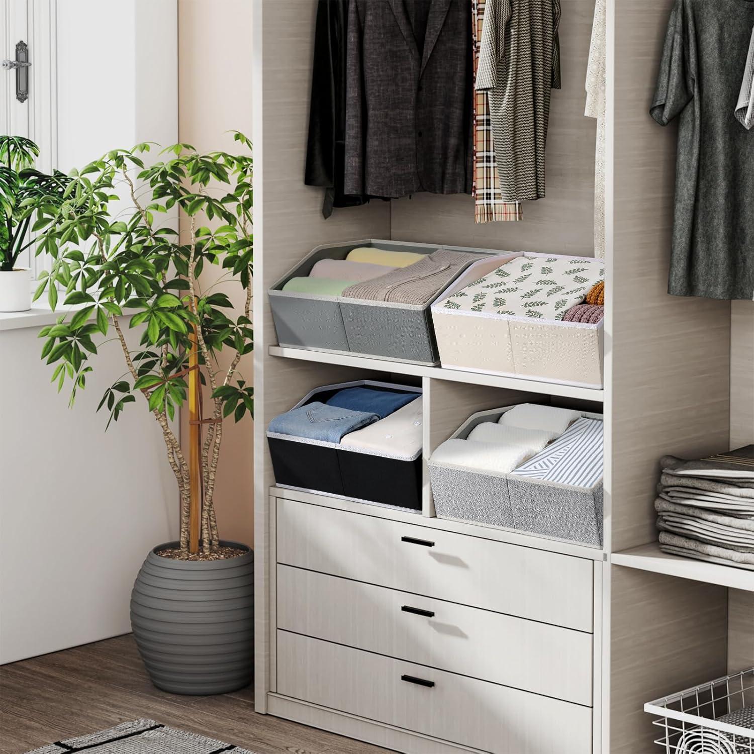 Cajas de Almacenamiento Trapezoidales Easortm 6 Piezas Beige