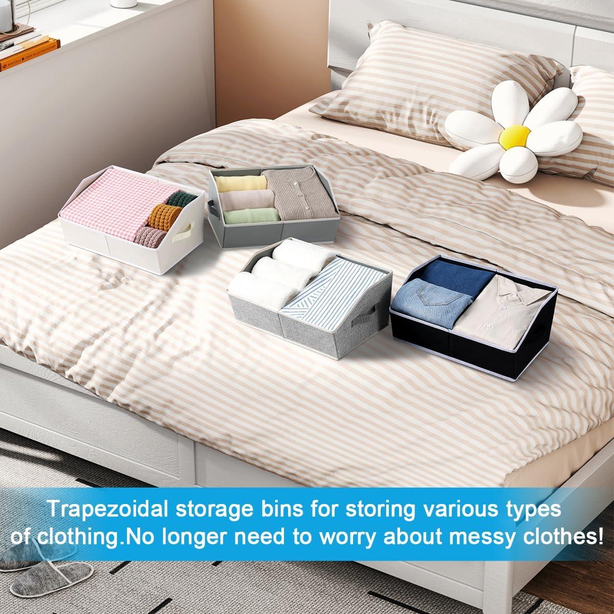 Cajas de Almacenamiento Trapezoidales Easortm 6 Piezas Beige