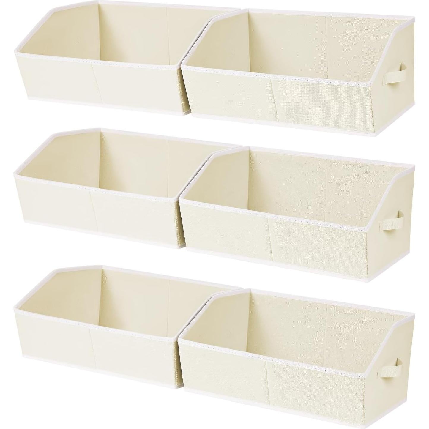 Cajas de Almacenamiento Trapezoidales Easortm 6 Piezas Beige
