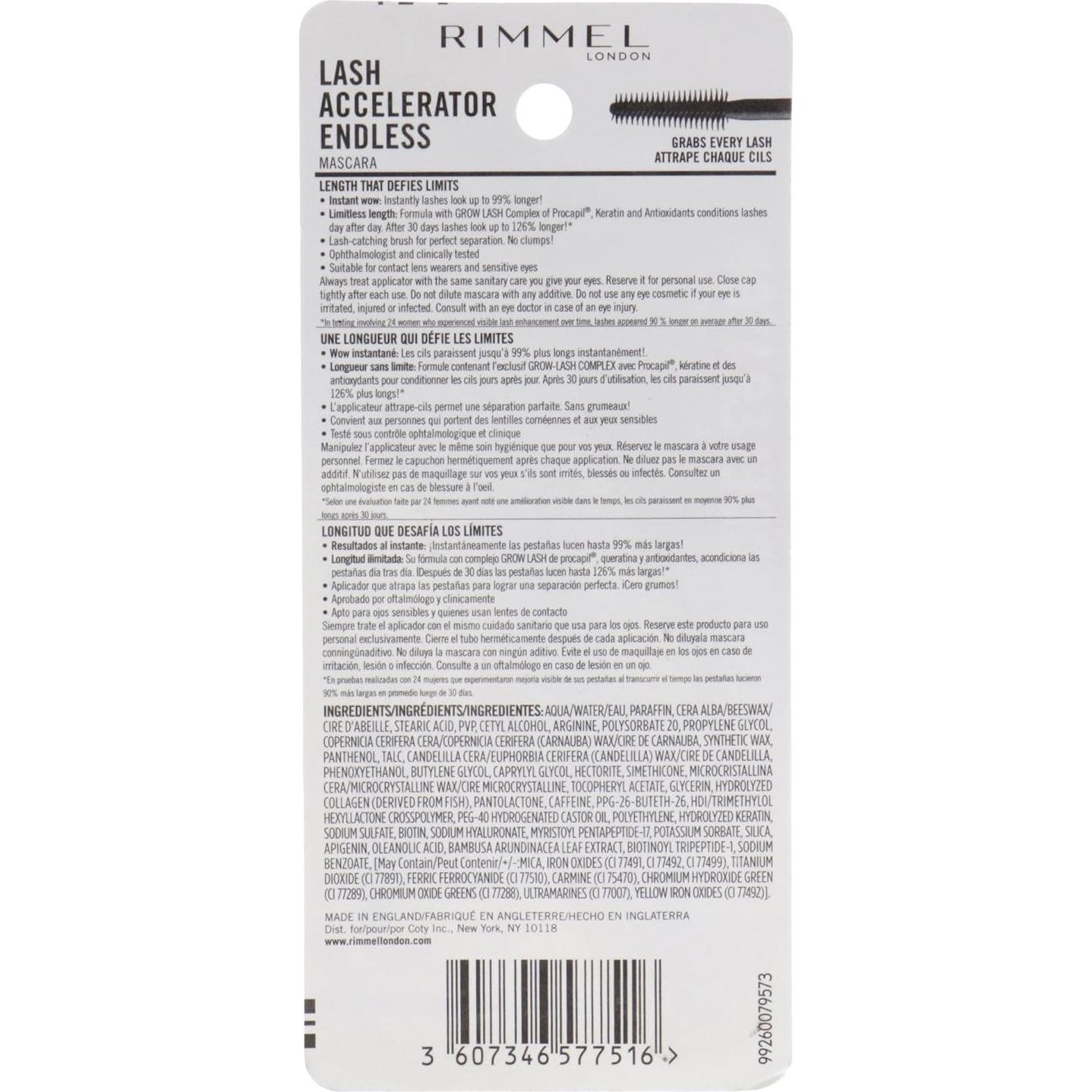 Rimmel Máscara Aceleradora de Pestañas 6.8 ml Negro Extremo